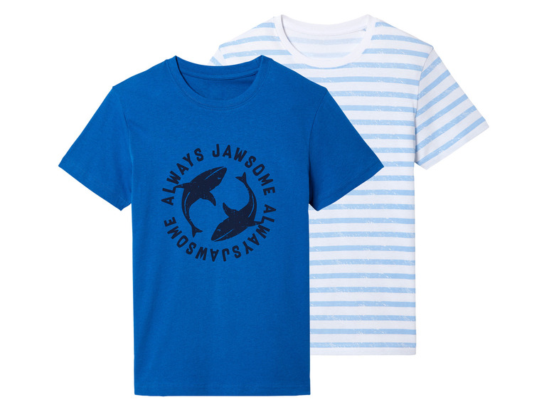 pepperts! 2 kinderen T-shirts (158/164, Blauw/print)