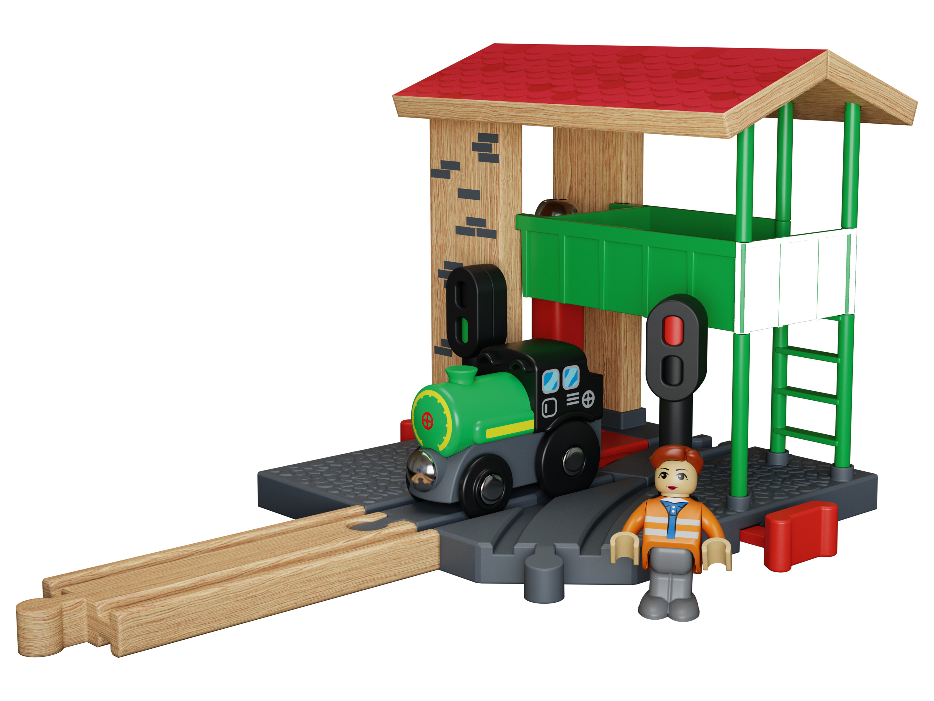 Playtive Houten treinbaan uitbreidingsset (Wisselhuis)