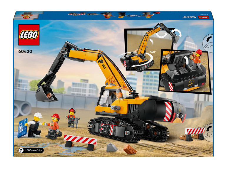 Ga naar volledige schermweergave: LEGO® City Gele graafmachine 60420 - afbeelding 6