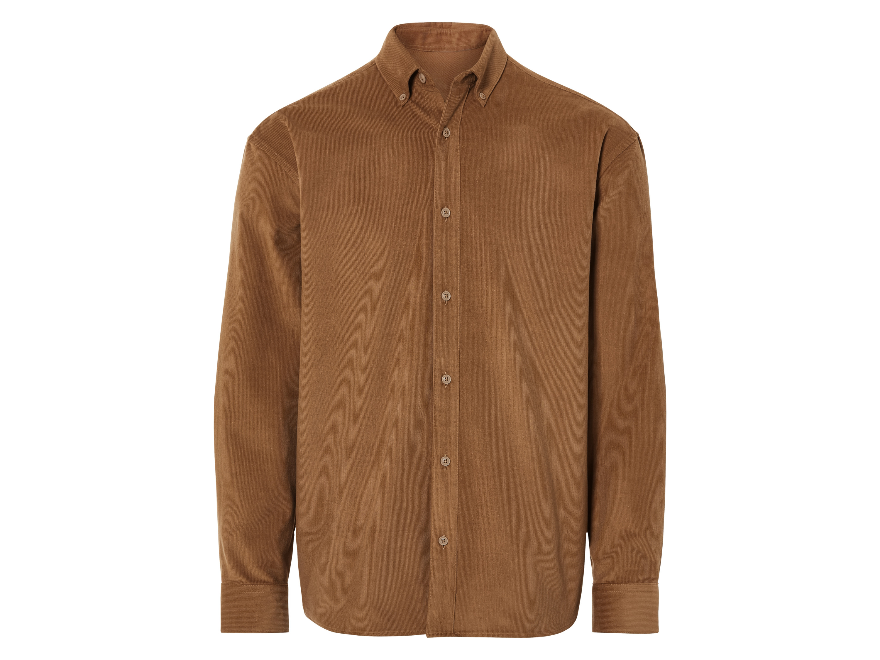 LIVERGY Corduroy heren overhemd (S (37/38), Bruin)