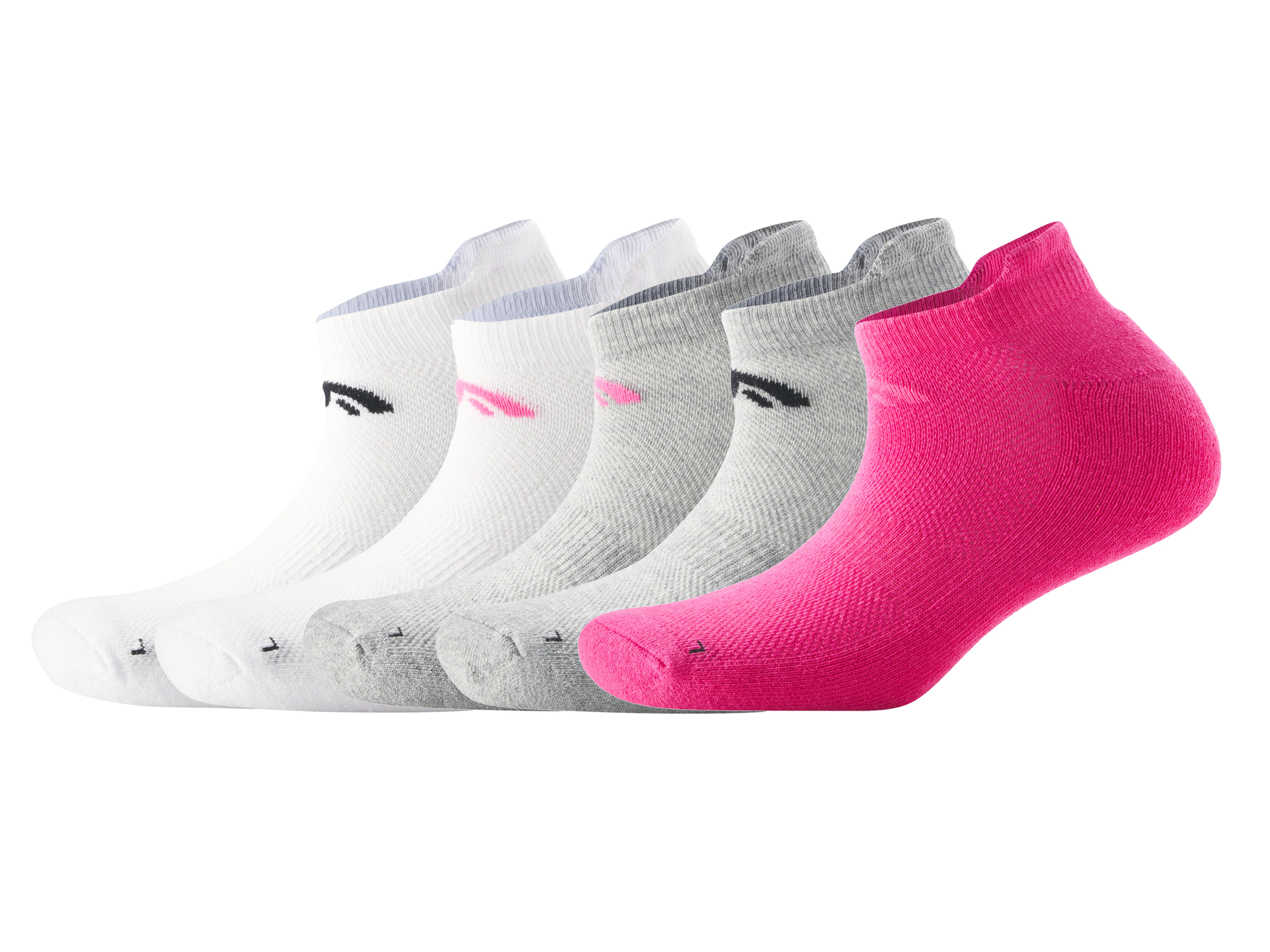 CRIVIT 5 paar dames sneakersokken (35/36, Roze/wit/grijs)