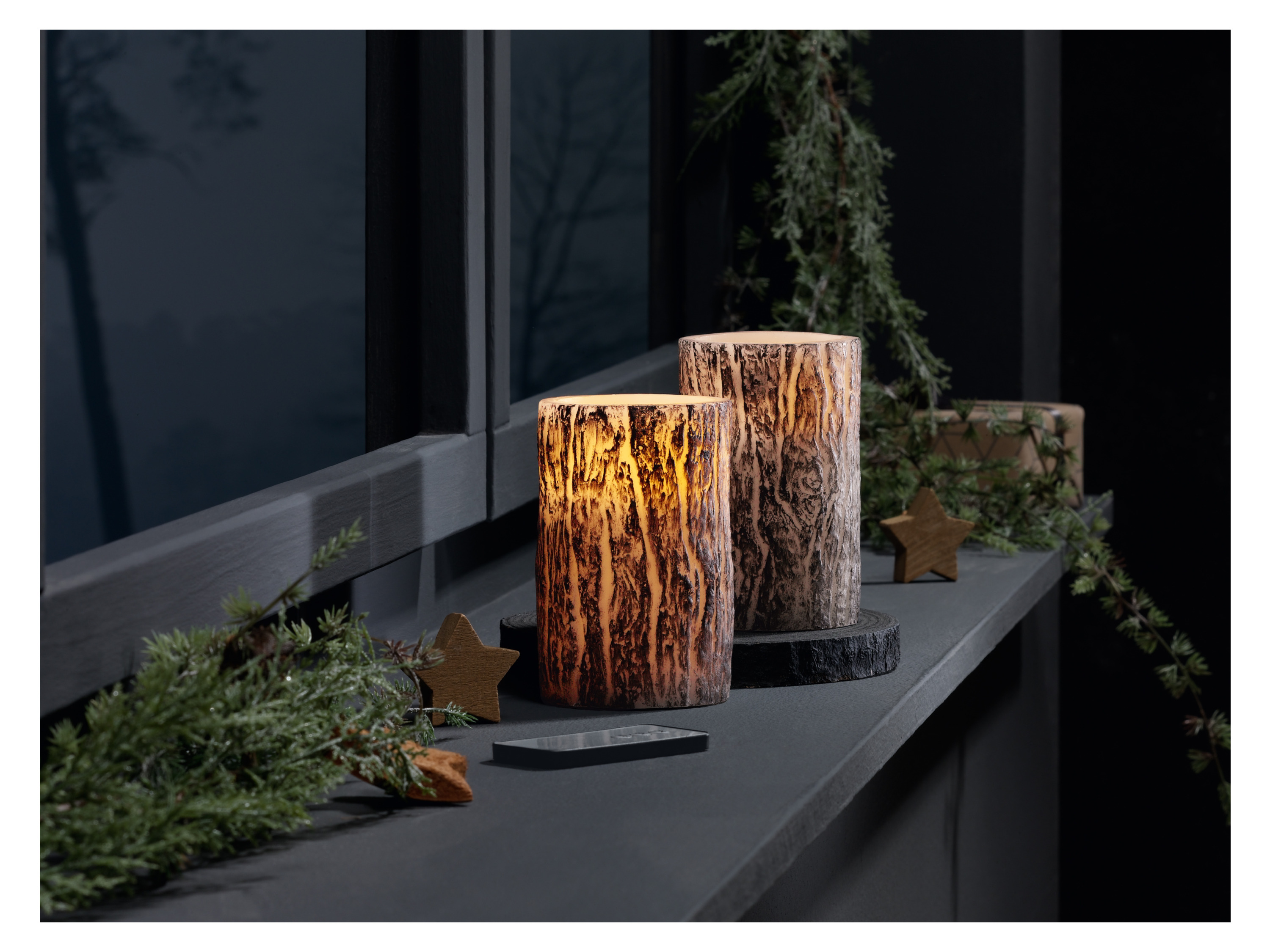 LIVARNO home LED-waskaarsen (Houtlook, 2-delig)