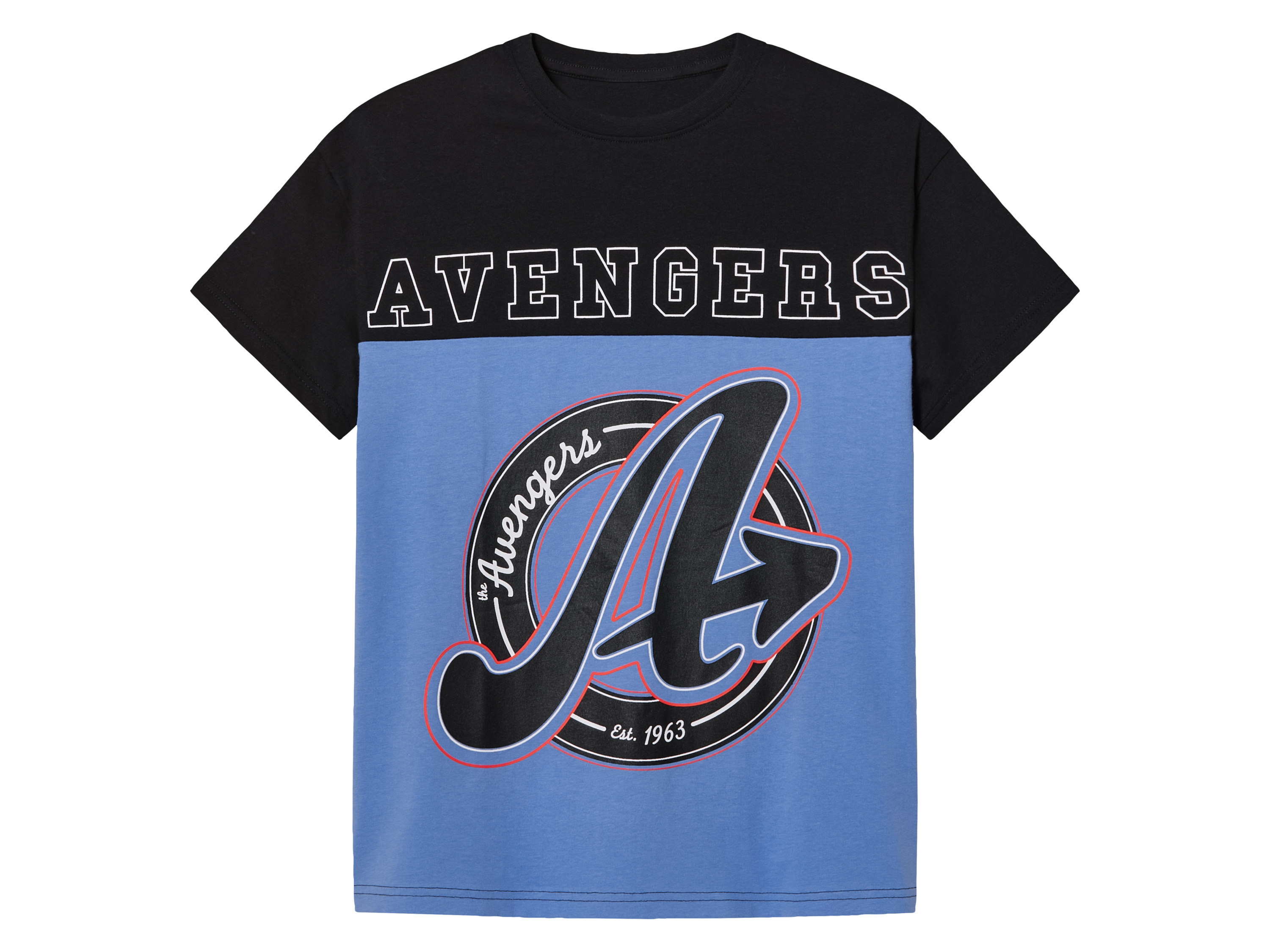 Kinder-T-shirt (134/140, Avengers/zwart/blauw)