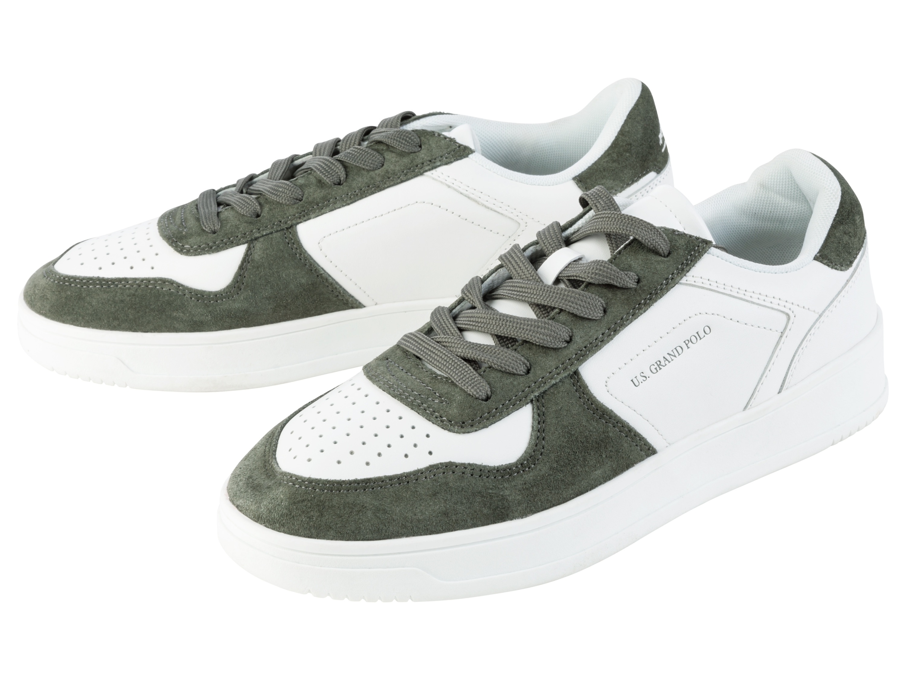 LIVERGY Heren sneakers (Wit/groen, 42)