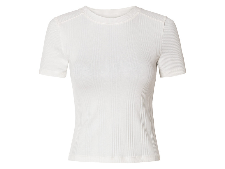 esmara Dames geribbeld shirt (XS (32/34), Wit)