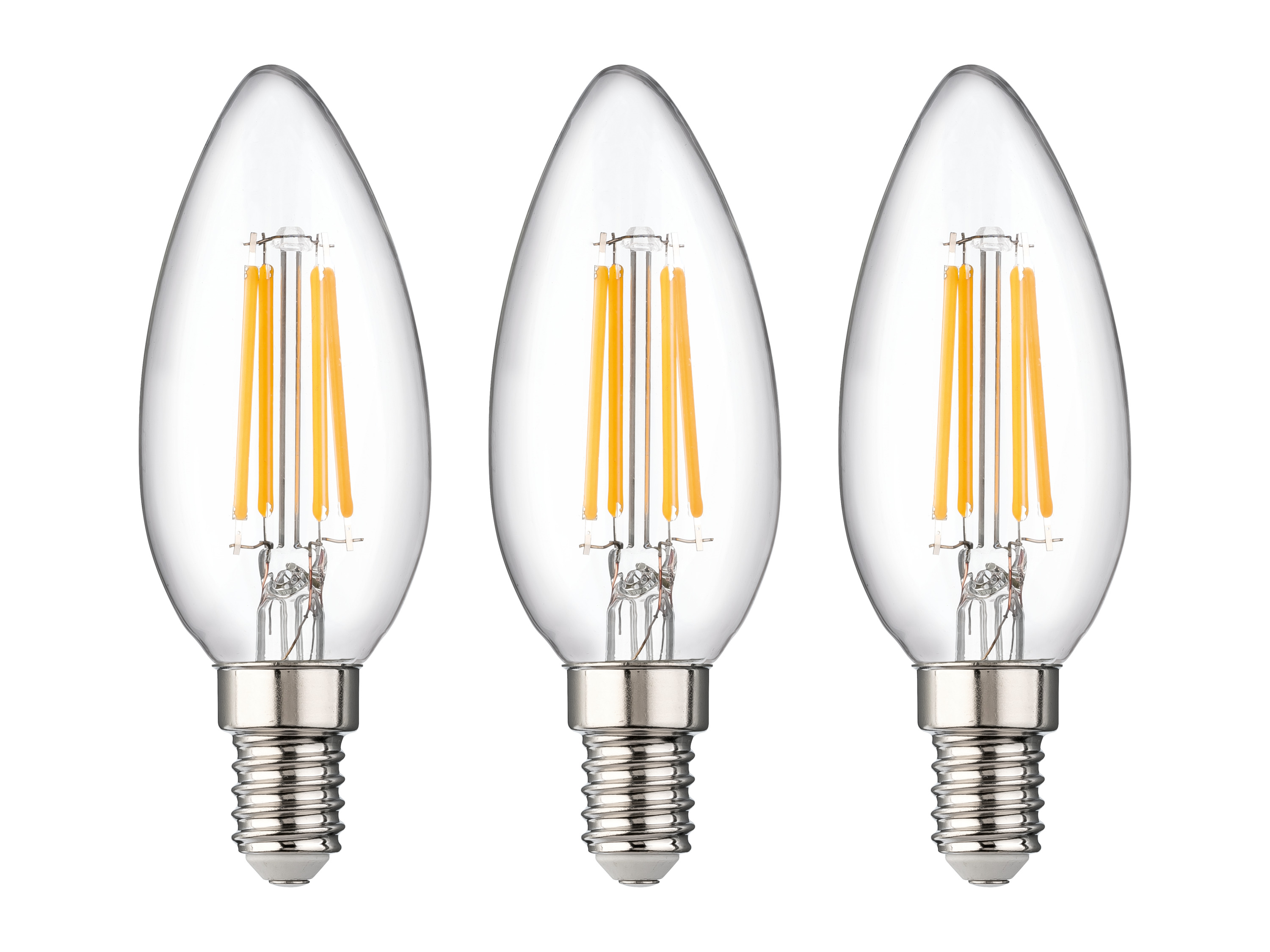 LIVARNO home LED-filamentlampen 3 stuks (Kaars E14, filament)