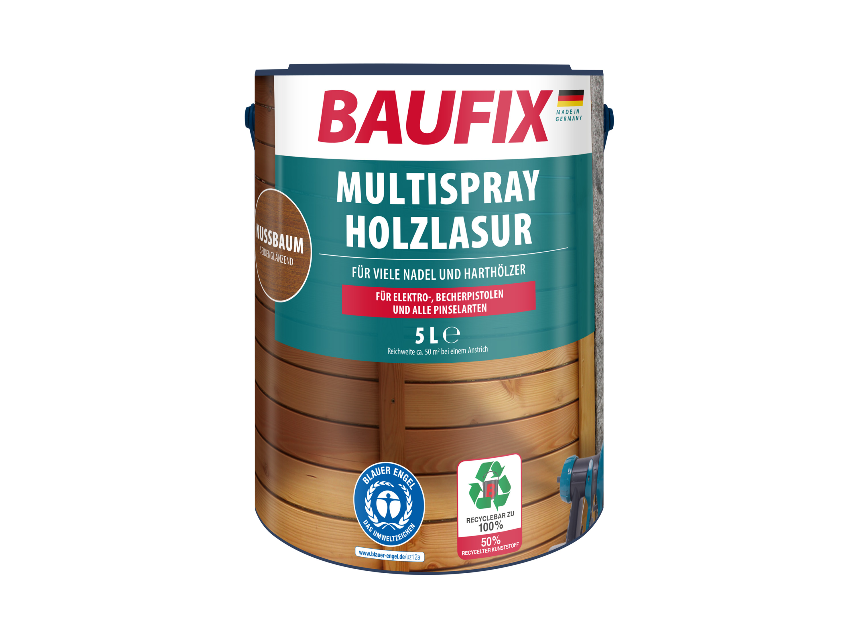 BAUFIX Multi- spray Houtbeits notenbruin 5 Liter