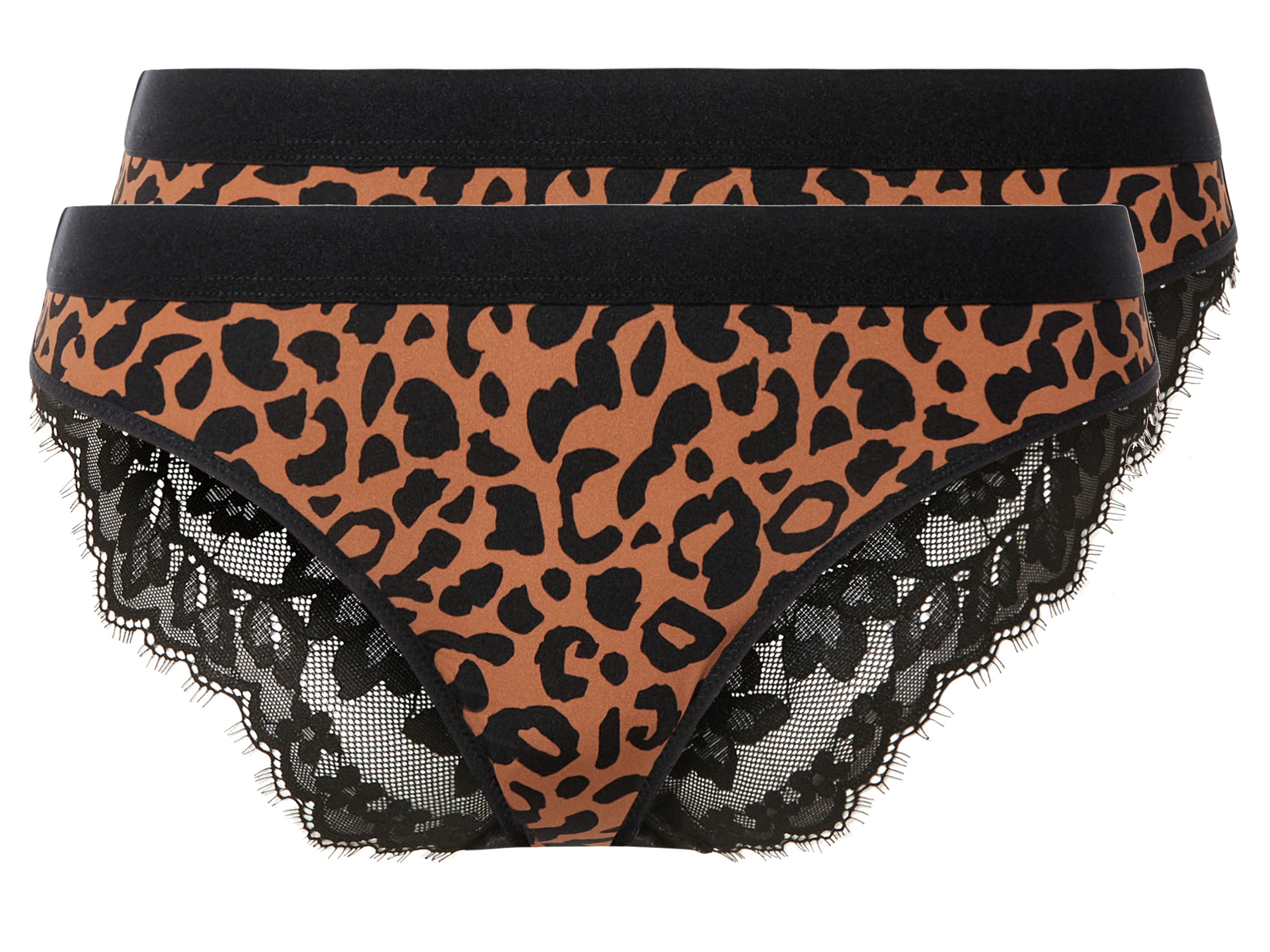 esmara 2 dames minislips (S (36-38), Luipaard print)