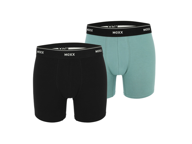 MEXX 2 heren boxershorts (L, Zwart/groen)