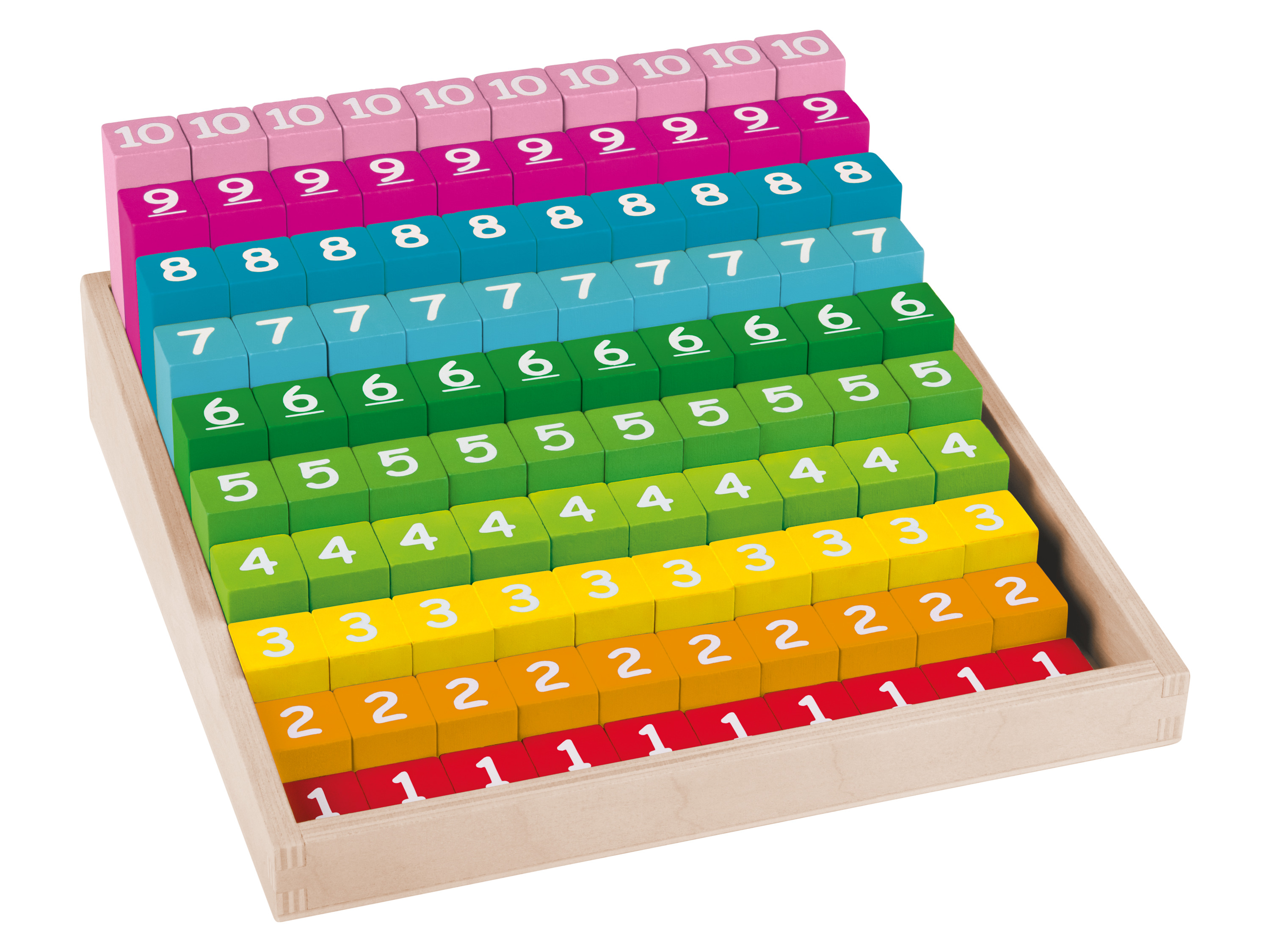 Playtive Houten Montessori motoriekspel (Regenboog rekenstenen)