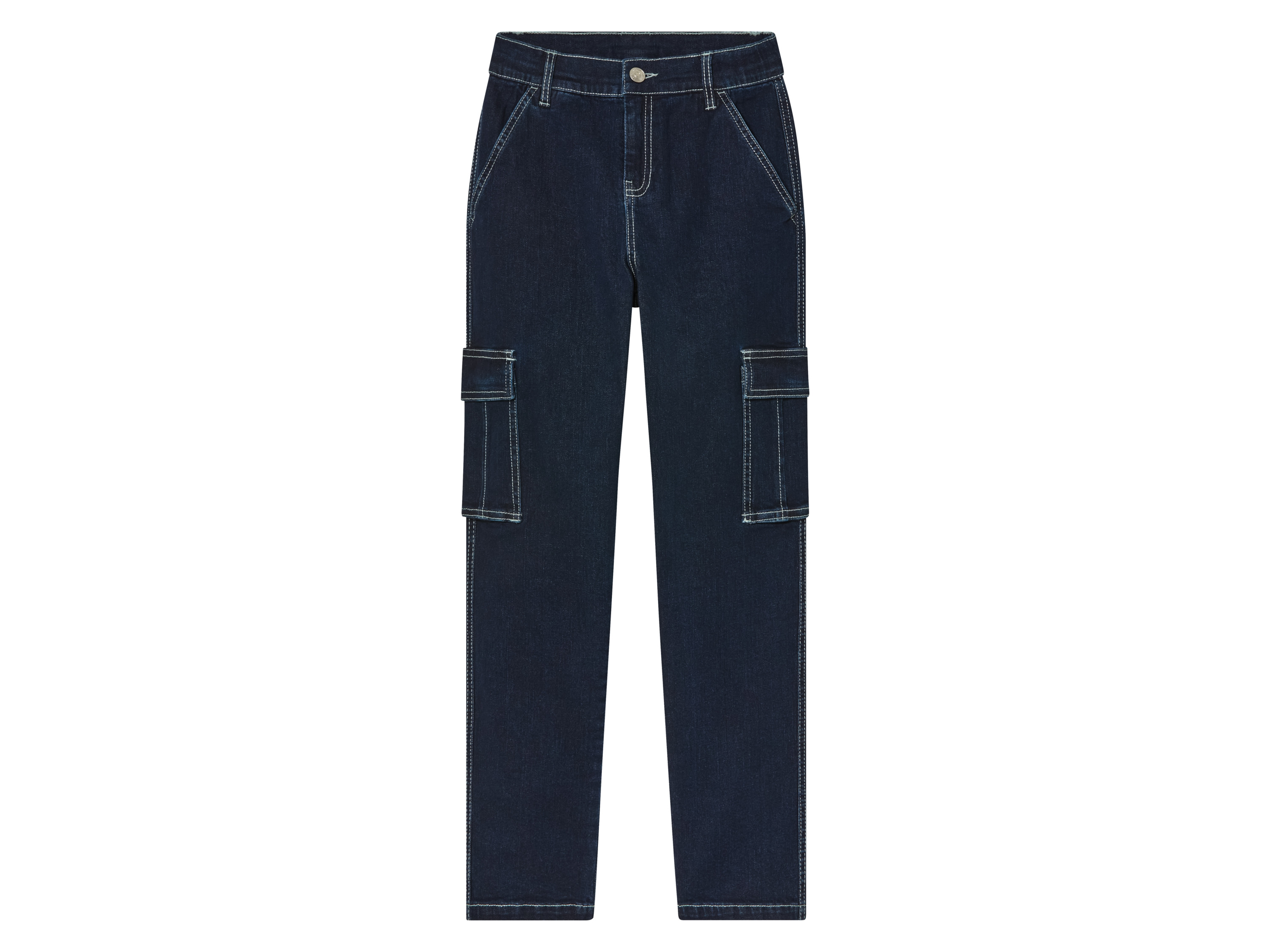 pepperts! Jongens cargo jeans - Slim Fit (164, Donkerblauw)