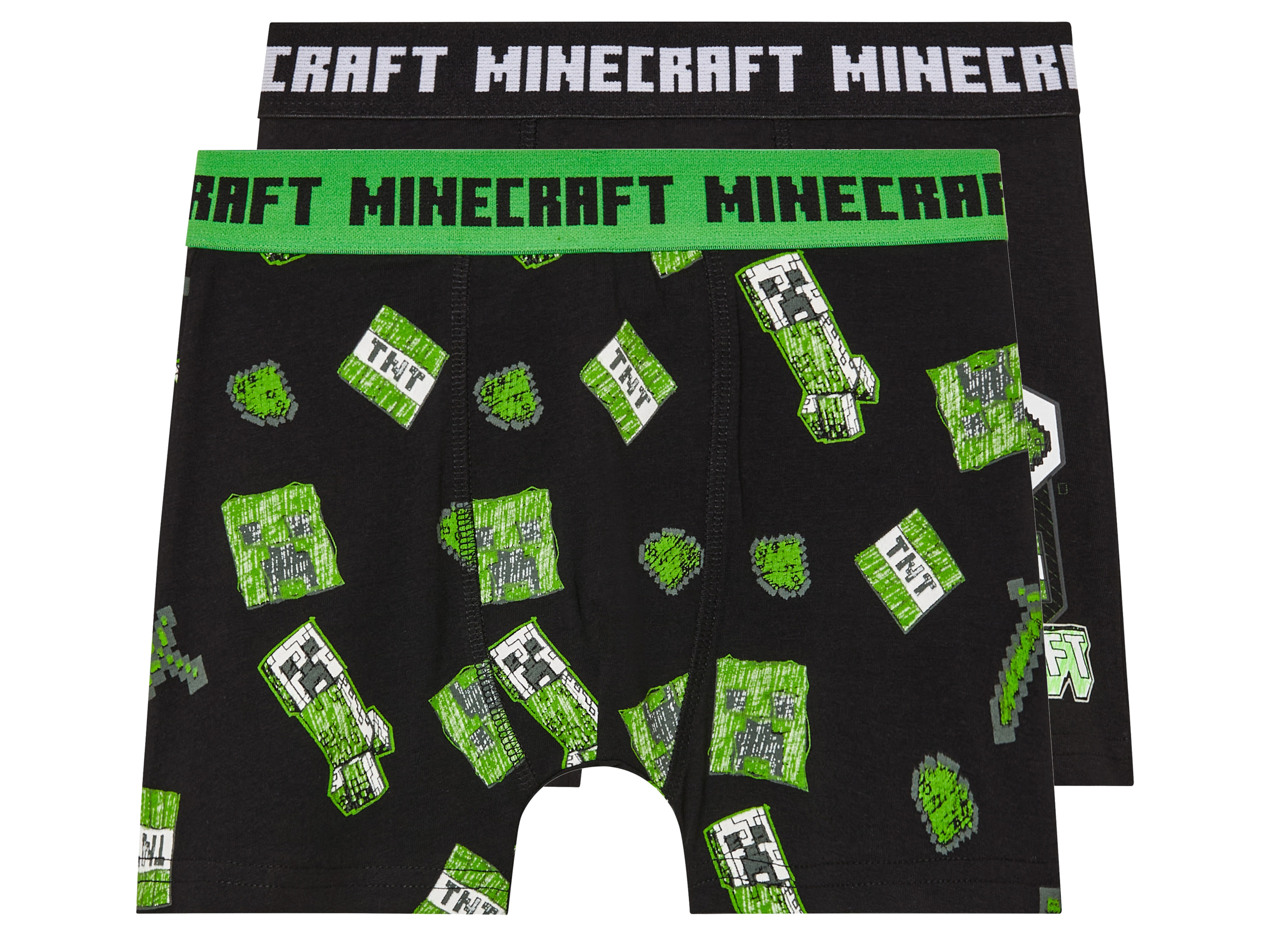 2 kinder boxershorts Minecraft (134-140, Zwart)