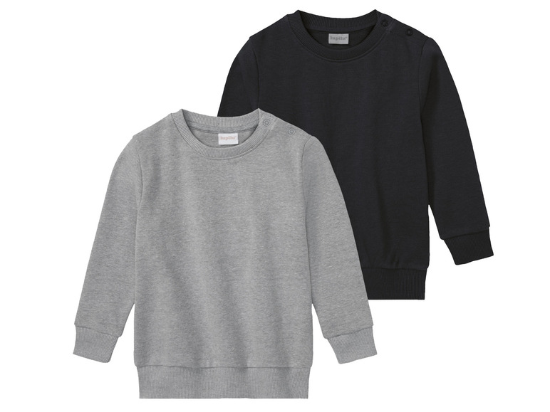 lupilu 2 jongenssweatshirts (86/92, Zwart/grijs)