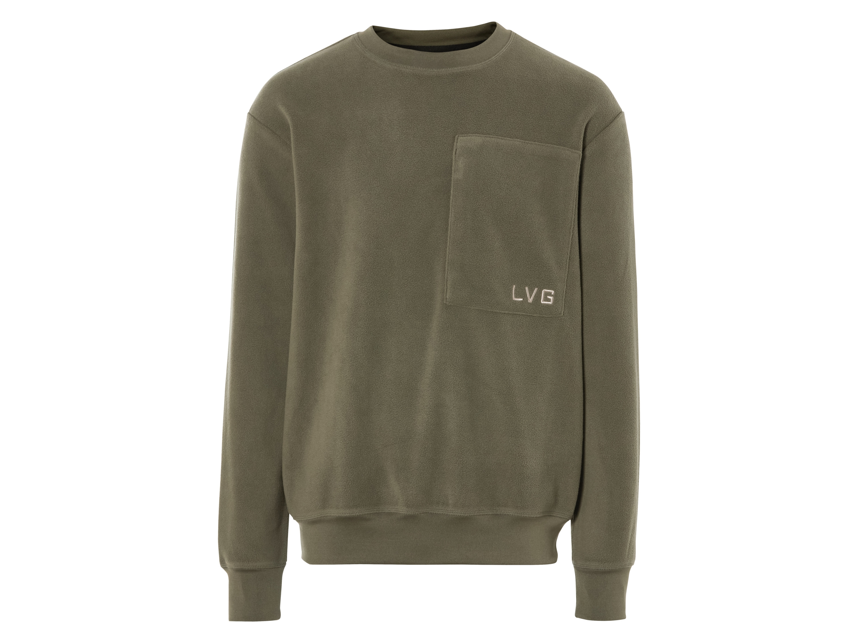 LIVERGY Heren fleece sweater (M (48/50), Kaki)