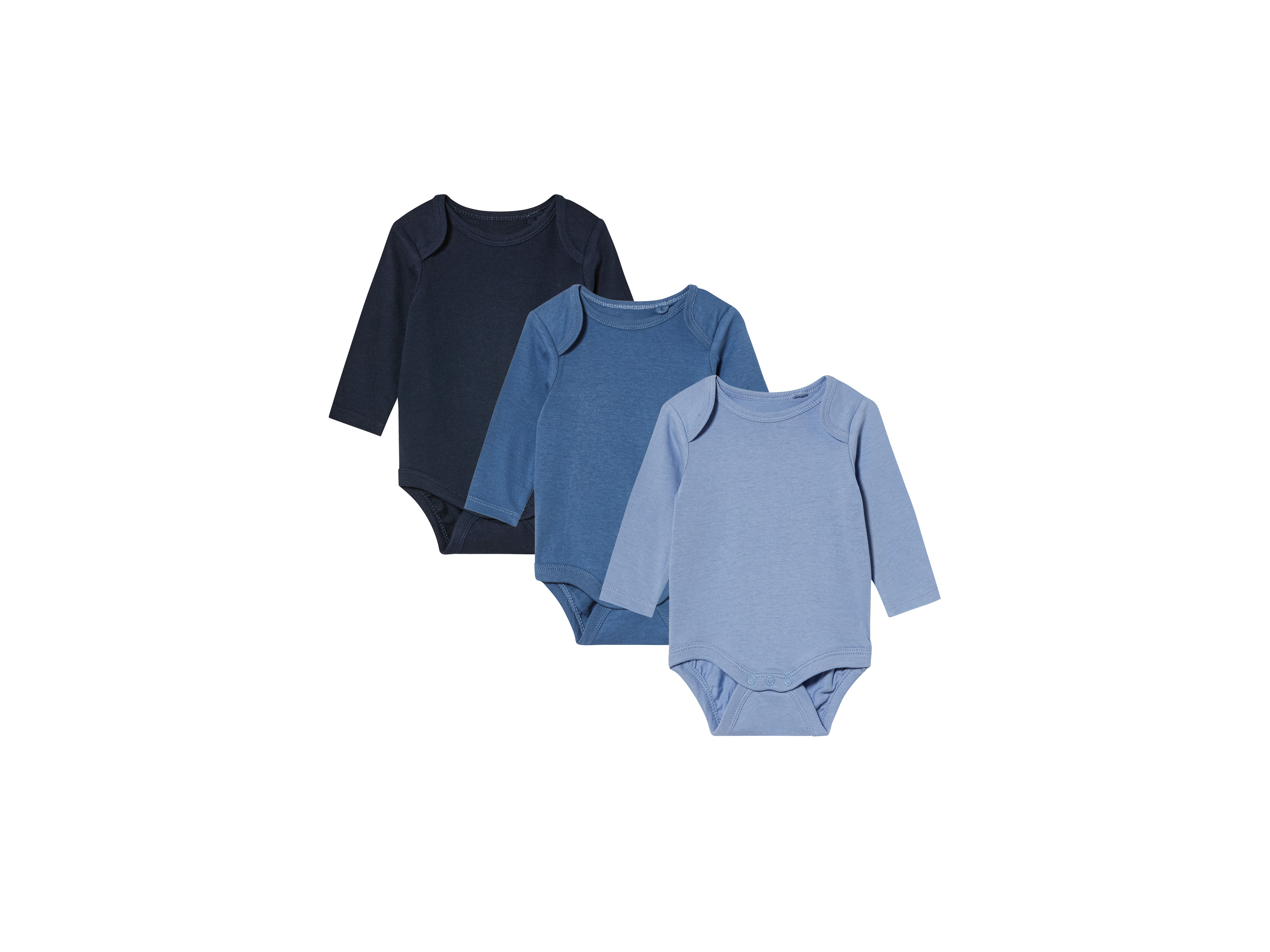 lupilu 3 baby rompers (62-68, Donkerblauw/blauw)