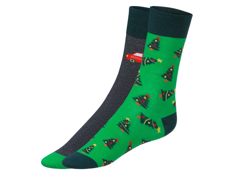 2 paar sokken (39-42, Kerst/Groen)