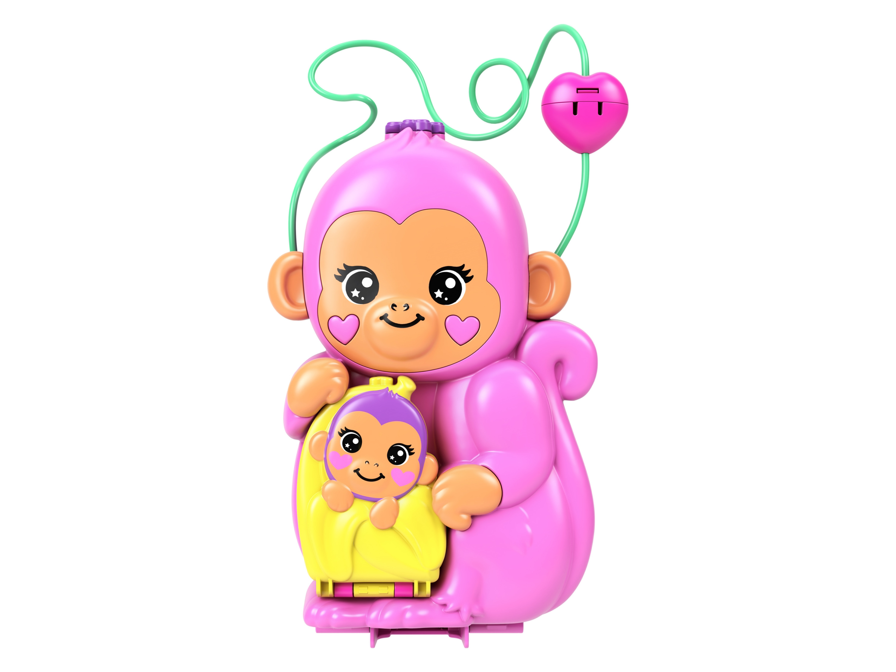 Polly Pocket Jungle Moederaap en Baby - Speelfigurenset