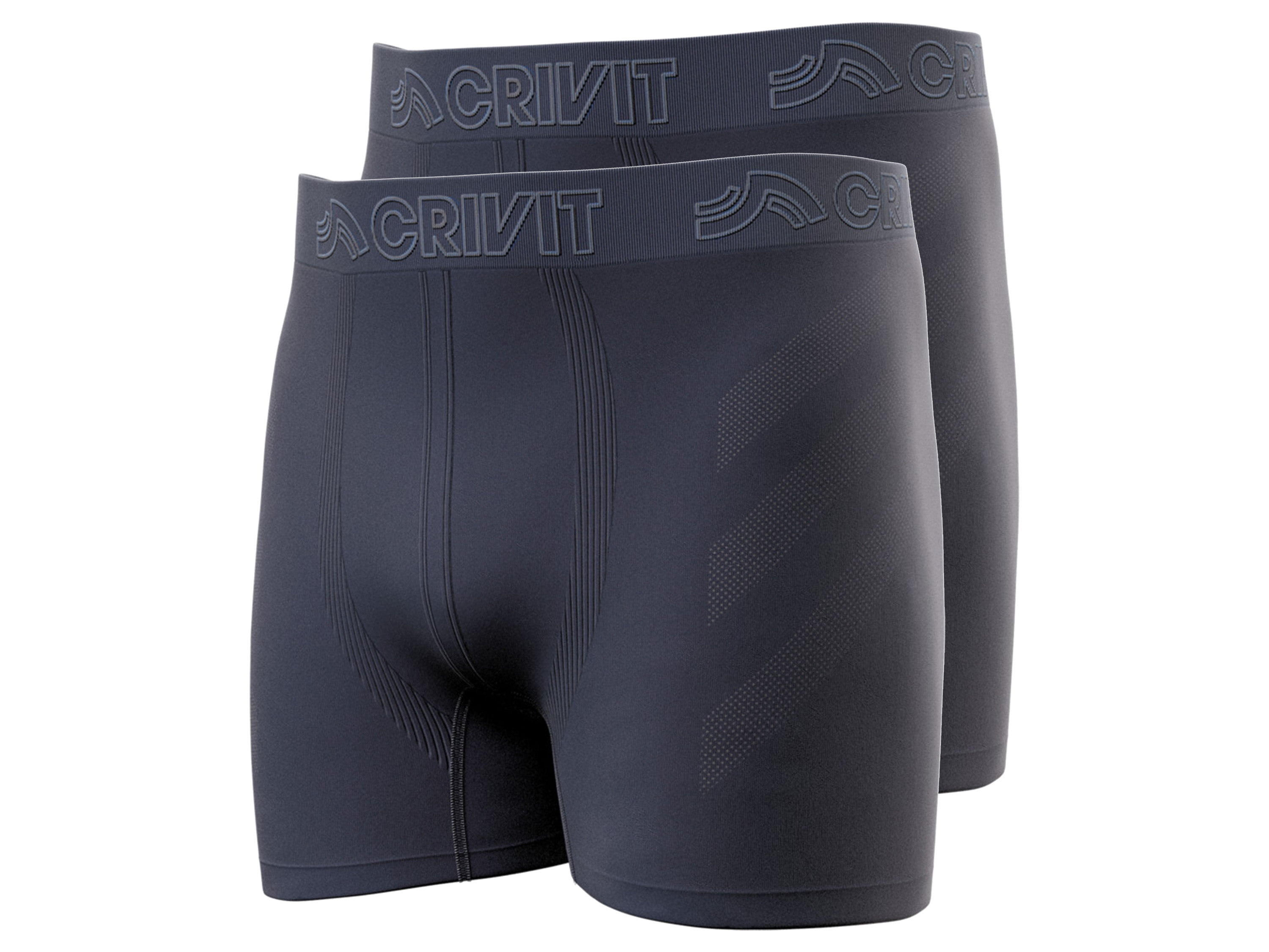 CRIVIT 2 seamless heren sportboxers (Marineblauw, 5/M)