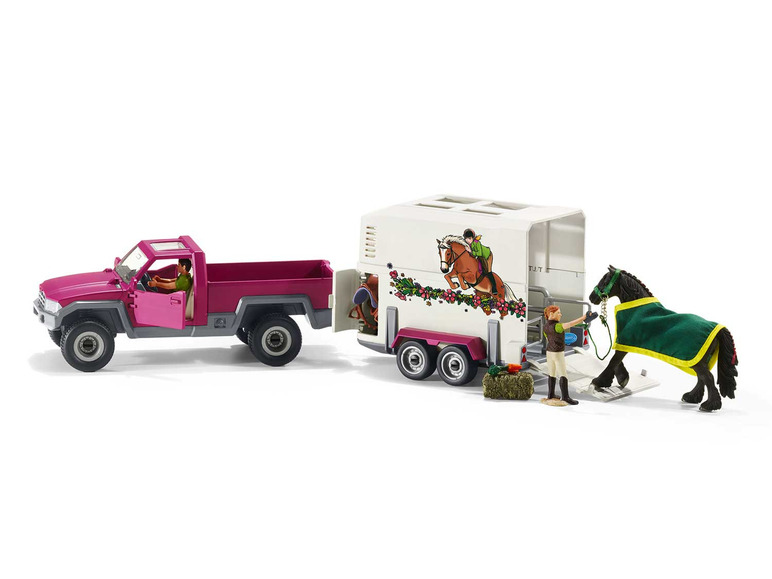 Ga naar volledige schermweergave: Schleich Horse Club Speelset Pick-up met paardenaanhangwagen - afbeelding 2