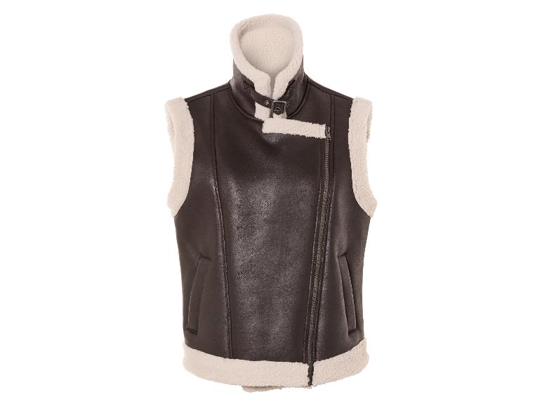 Ga naar volledige schermweergave: esmara® Dames bikervest met imitatiebont - afbeelding 4