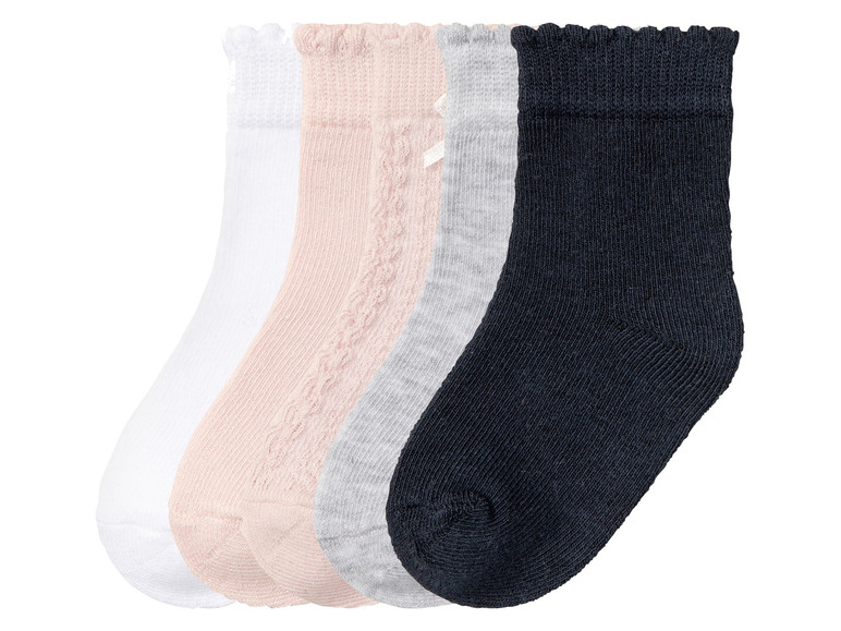 lupilu 5 paar baby sokken (15/18, Lila/grijs/marineblauw/wit)