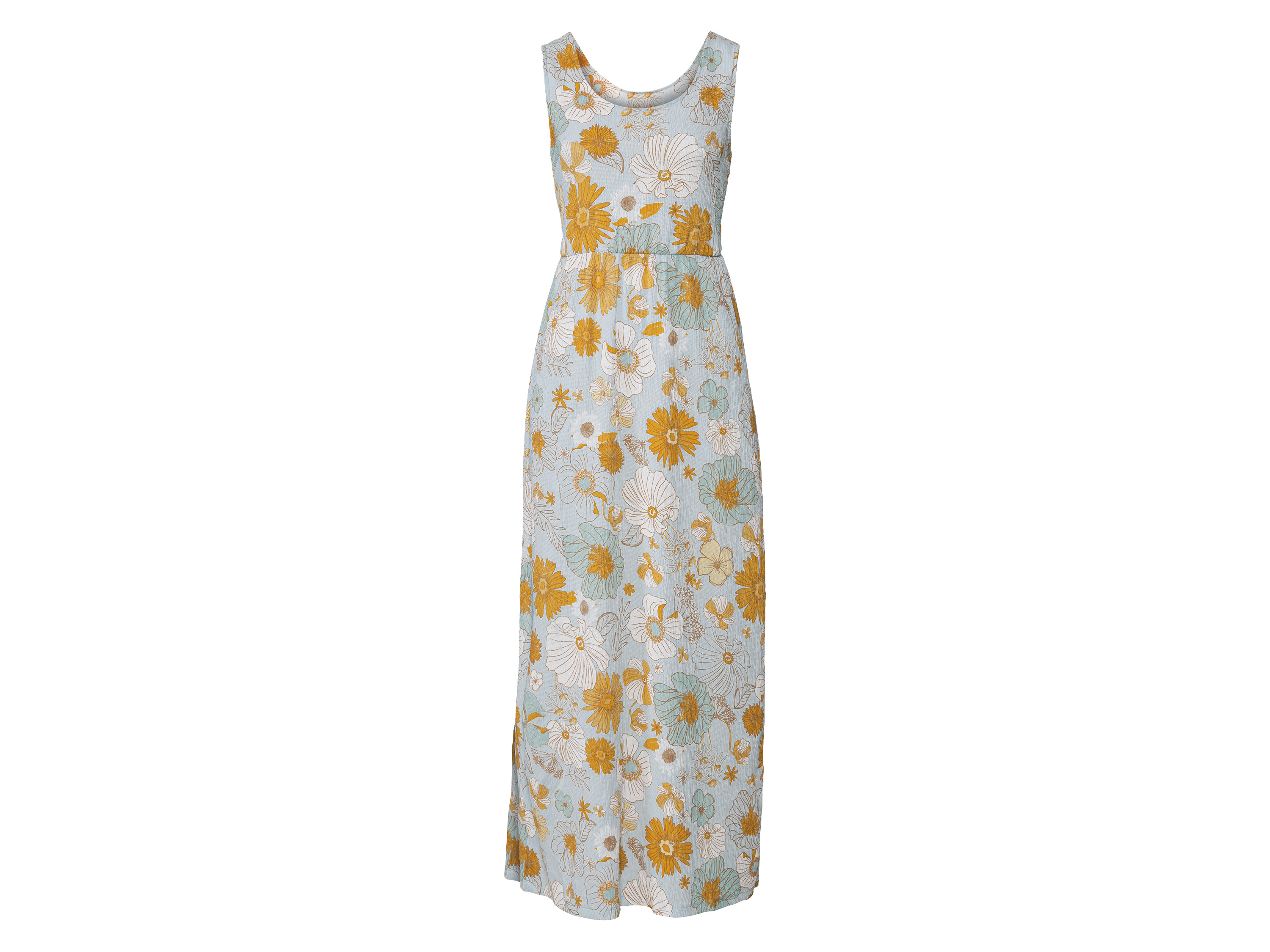 esmara Dames maxi-jurk (L (44-46), Bloemen-blauw)