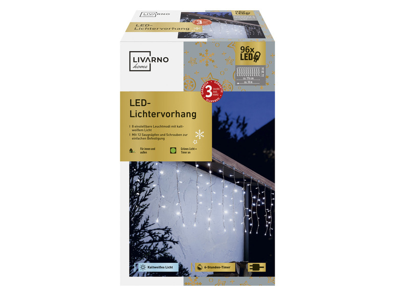 LIVARNO home LED-lichtgordijn/LED-lichtnet (Lichtgordijn - koudwit)
