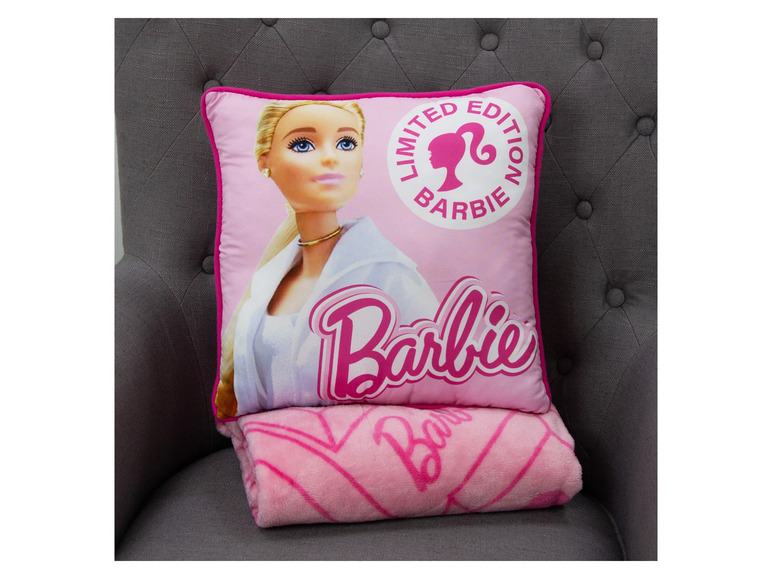 Ga naar volledige schermweergave: Barbie Kinder fleece deken met kussen 100 x 150 cm - afbeelding 24