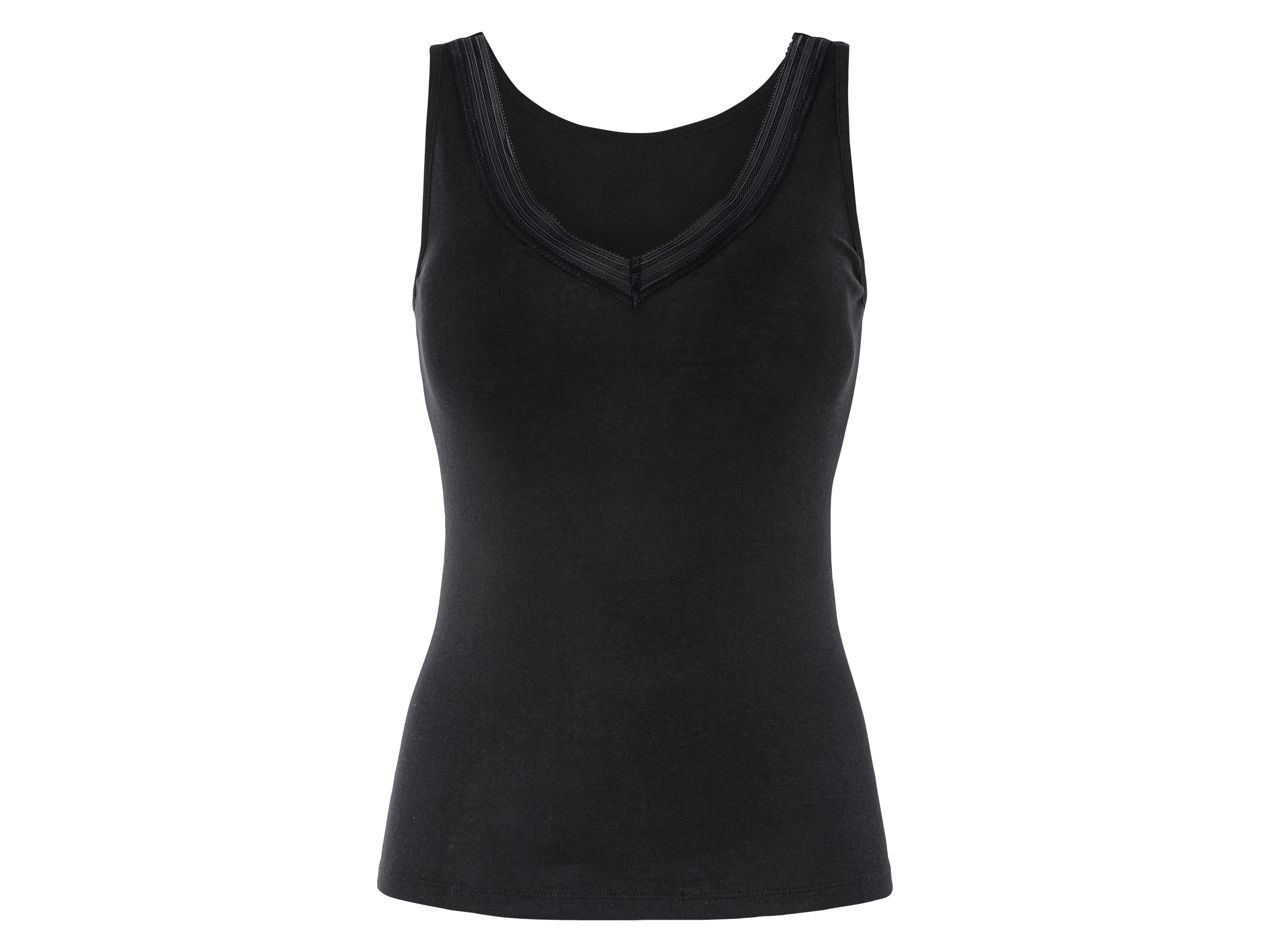 esmara Dames top met kant (L (44/46), Zwart)