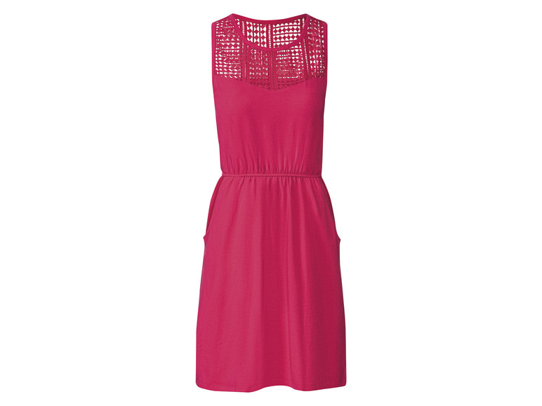 esmara Dames jurk met gehaakt kant (S (36/38), Roze)