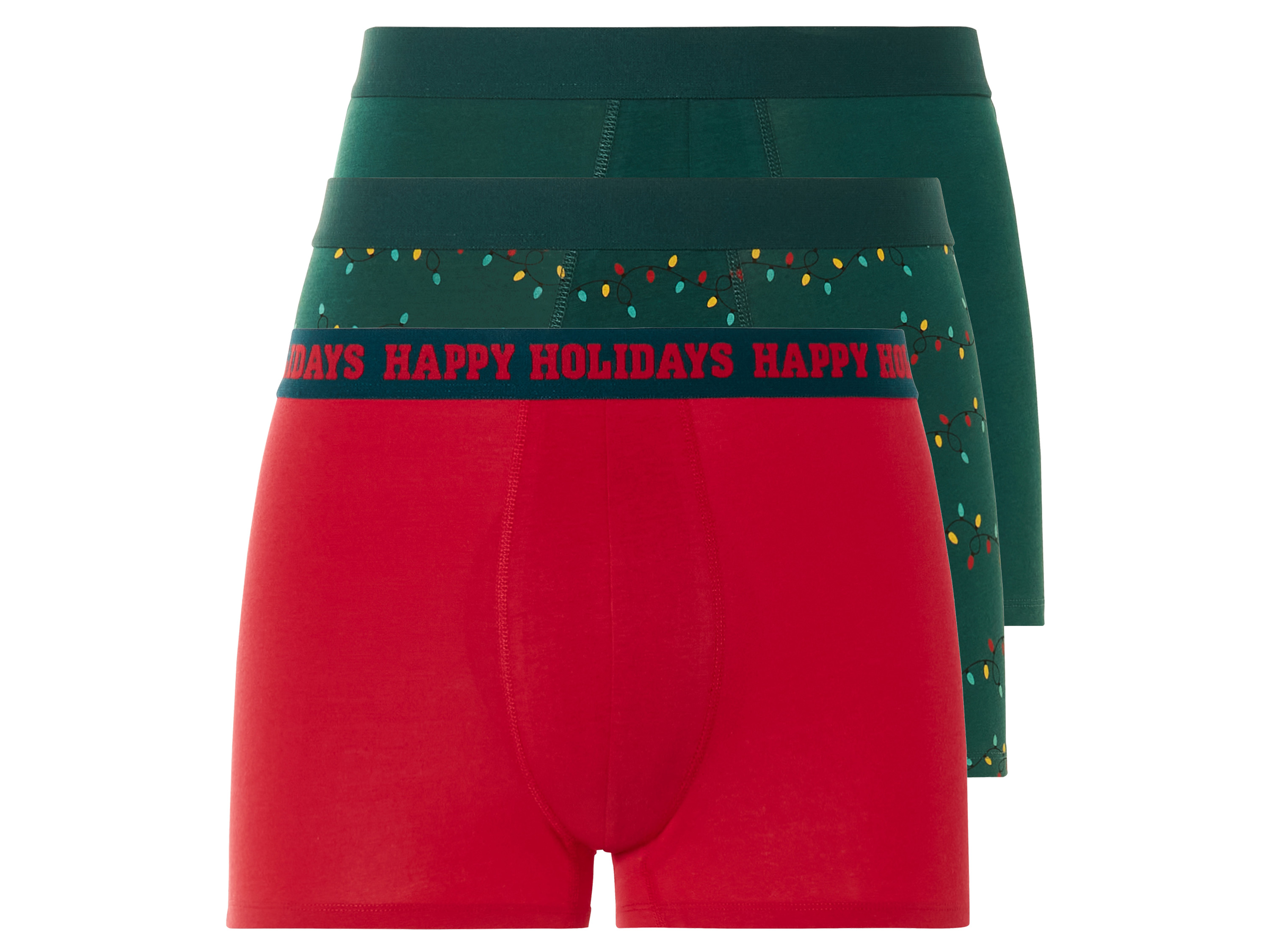 LIVERGY Heren boxershorts 3-pack (L, Groen/rood)