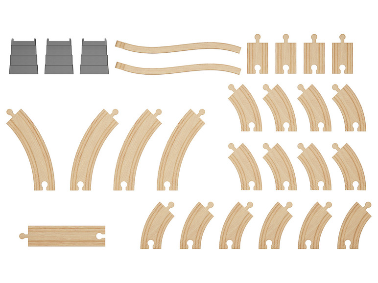 Ga naar volledige schermweergave: Playtive Houten treinbaan uitbreidingsset - afbeelding 15