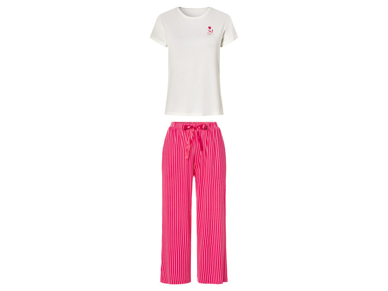 esmara Dames pyjama (XS (32/34), Wit/roze)