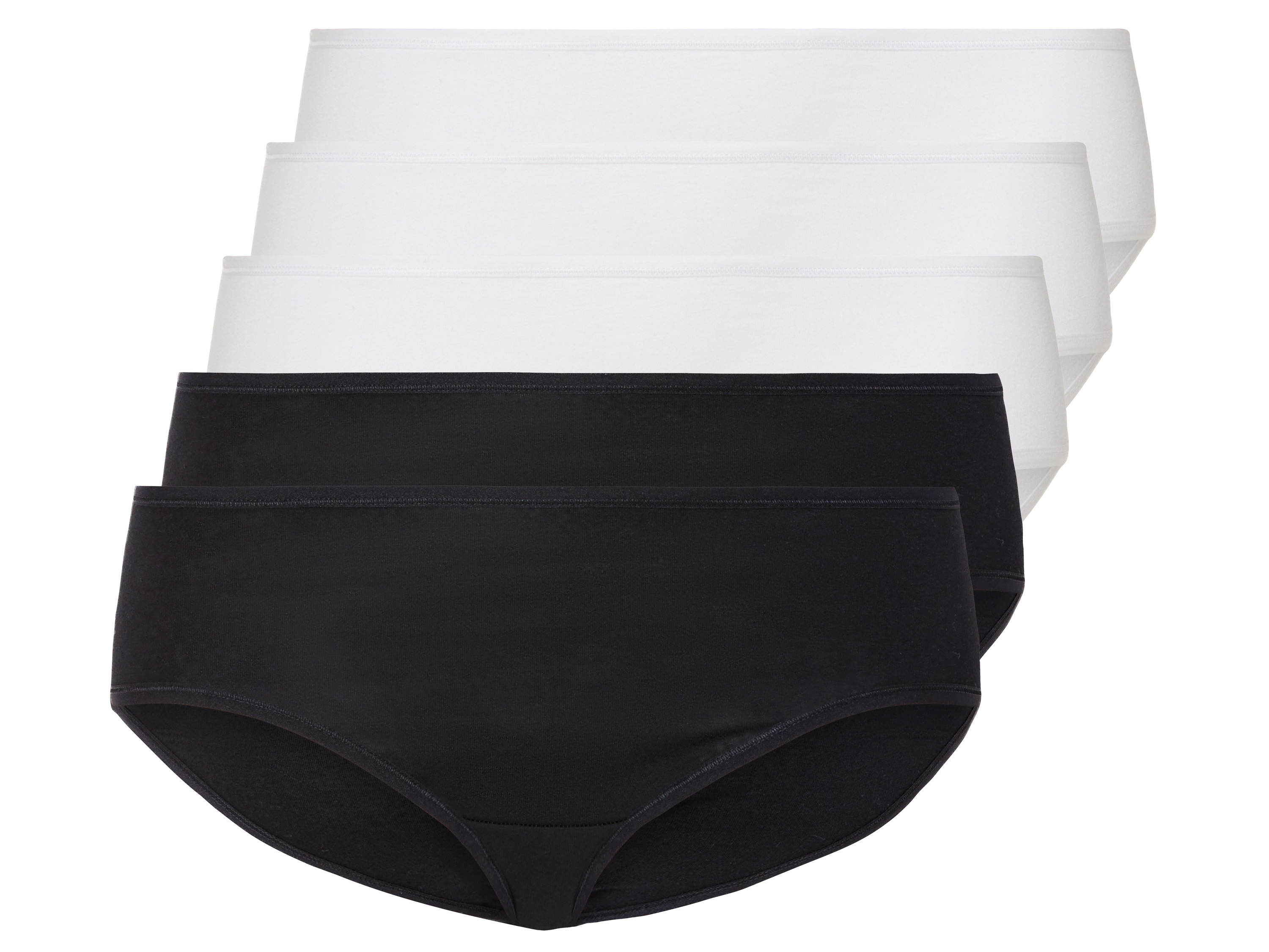 esmara 5 dames-slips (XXL (52/54), Zwart/wit)