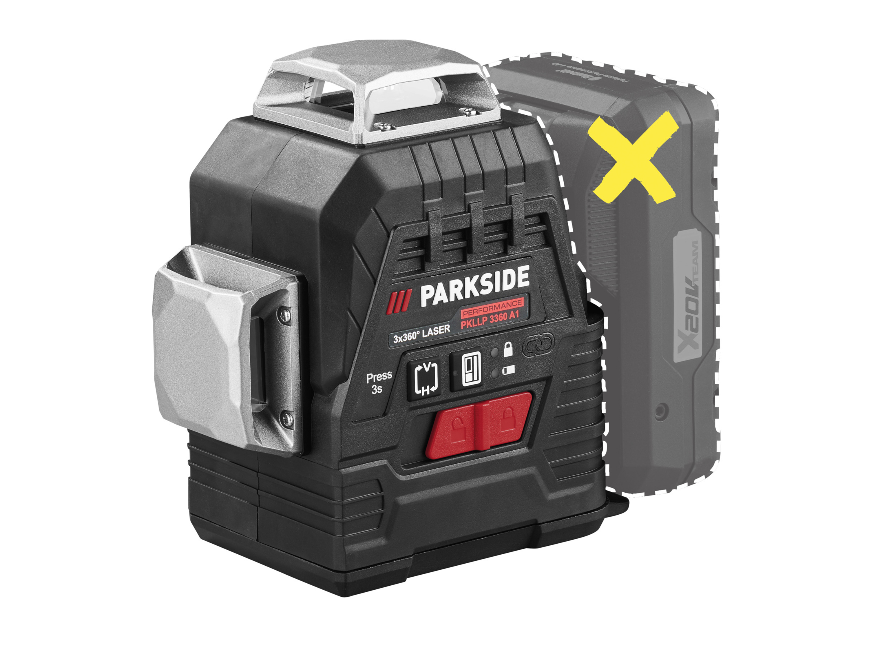 PARKSIDE PERFORMANCE Accu-kruislijnlaser 20V zonder accu