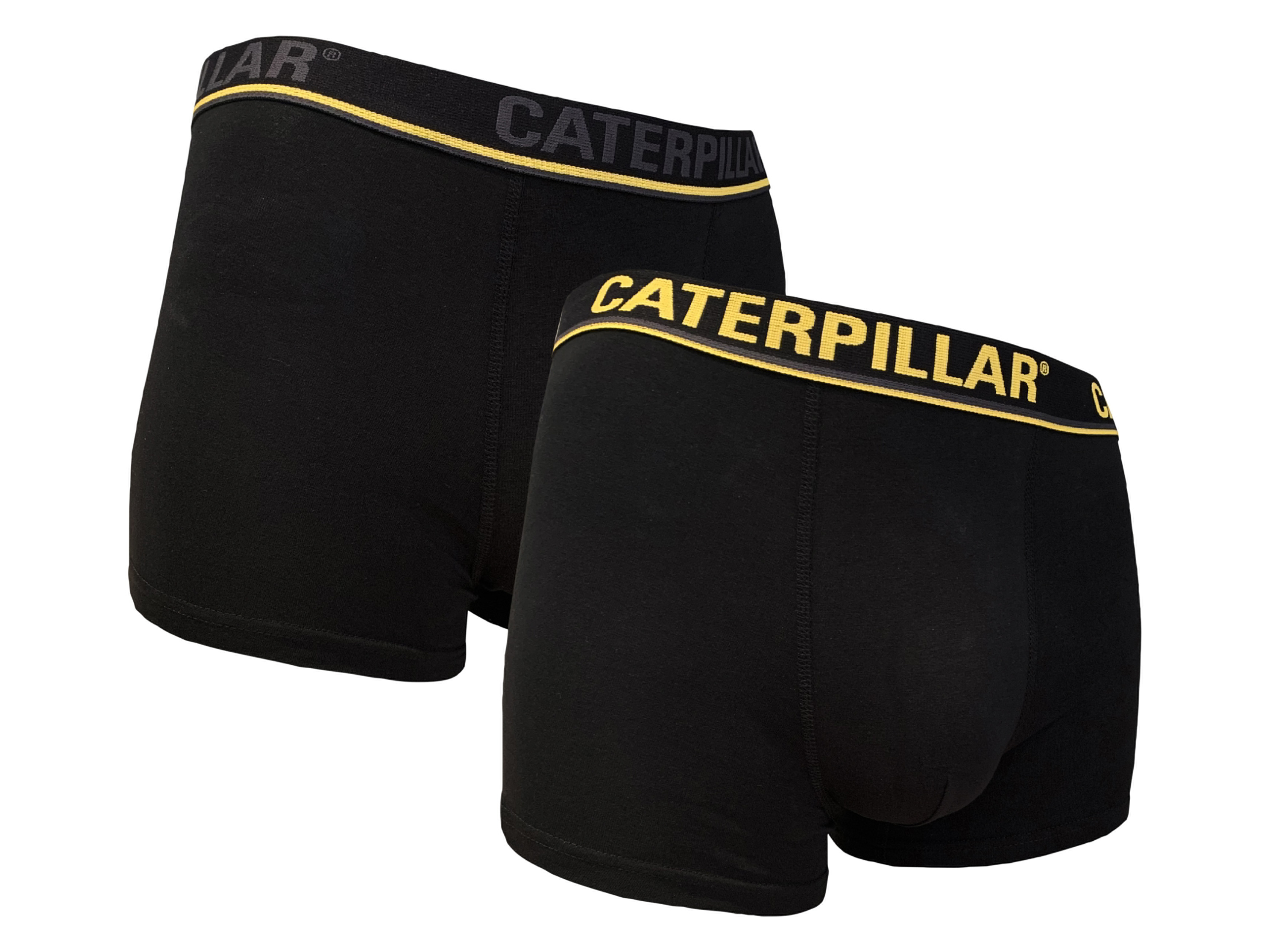 Caterpillar Heren boxershorts 2 stuks (XL, Zwart/geel)