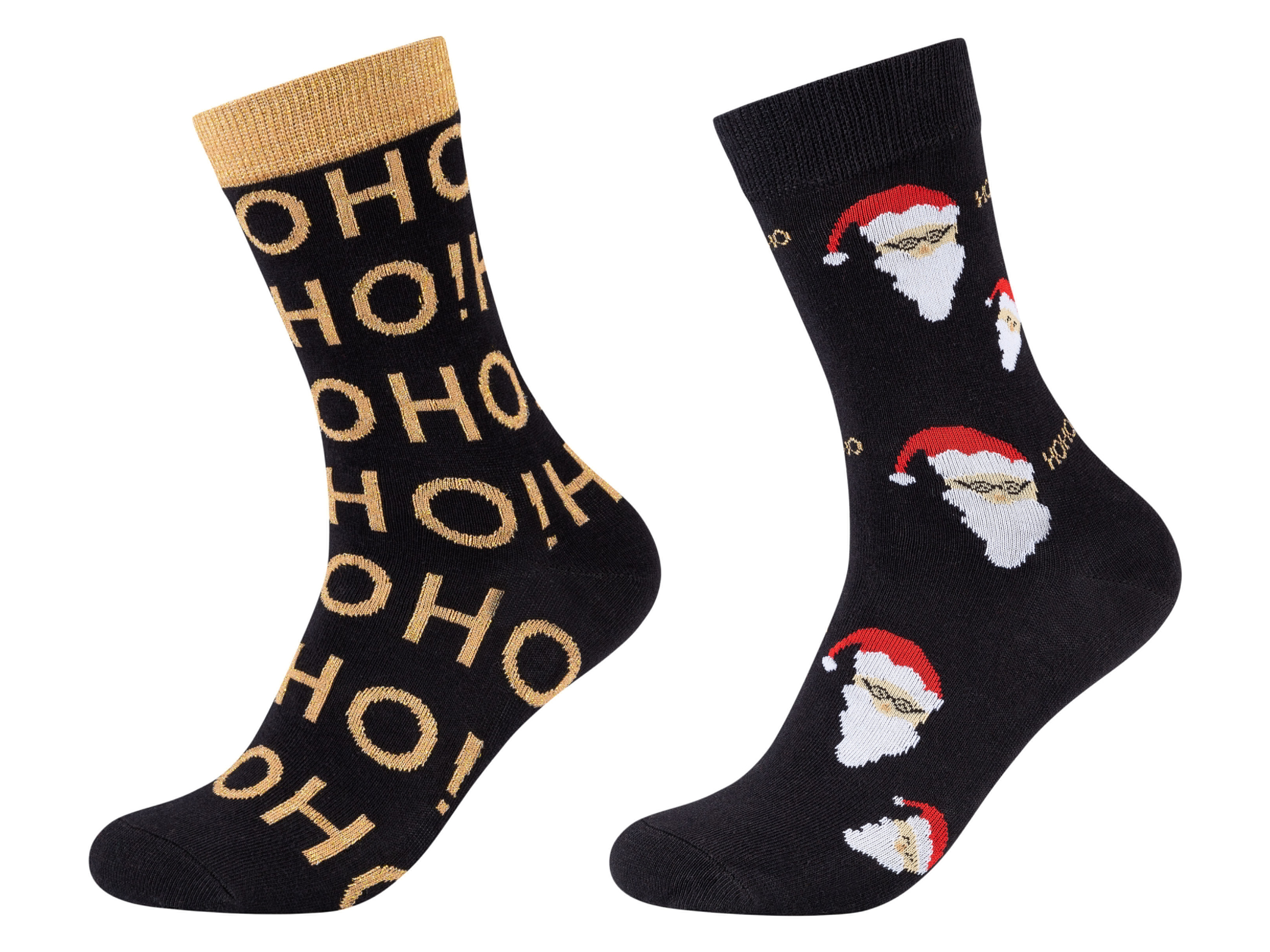 Fun Socks 2 paar kerstsokken (Kerstman/Hohoho, 36-40)