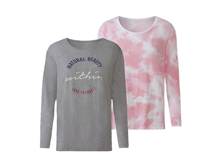 esmara Dames shirts met lange mouwen (XS (32/34), Grijs/roze)