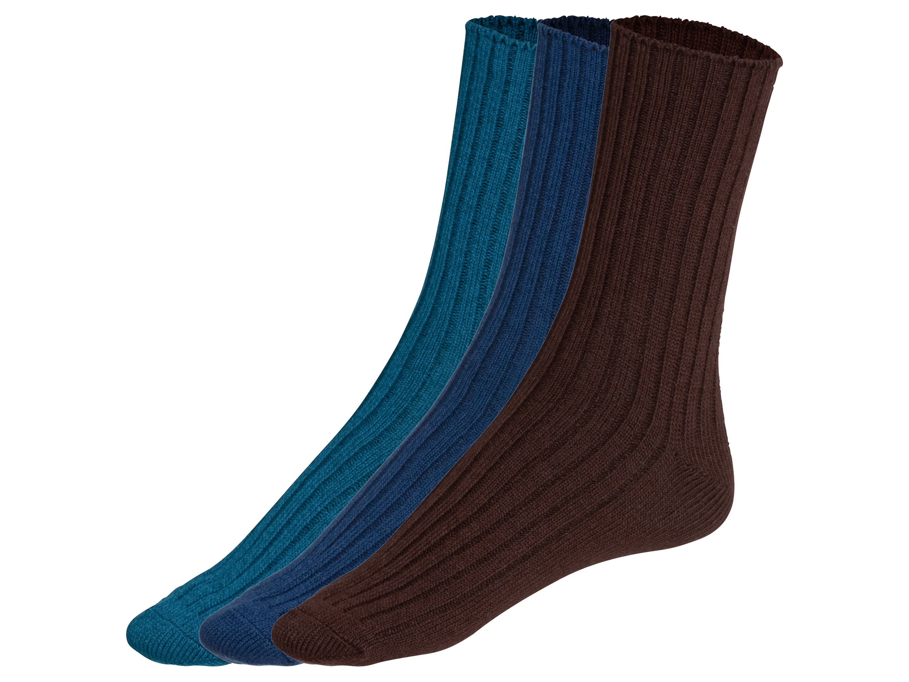 LIVERGY Heren sokken 3 paar (39/42, blauw/marineblauw/bruin)