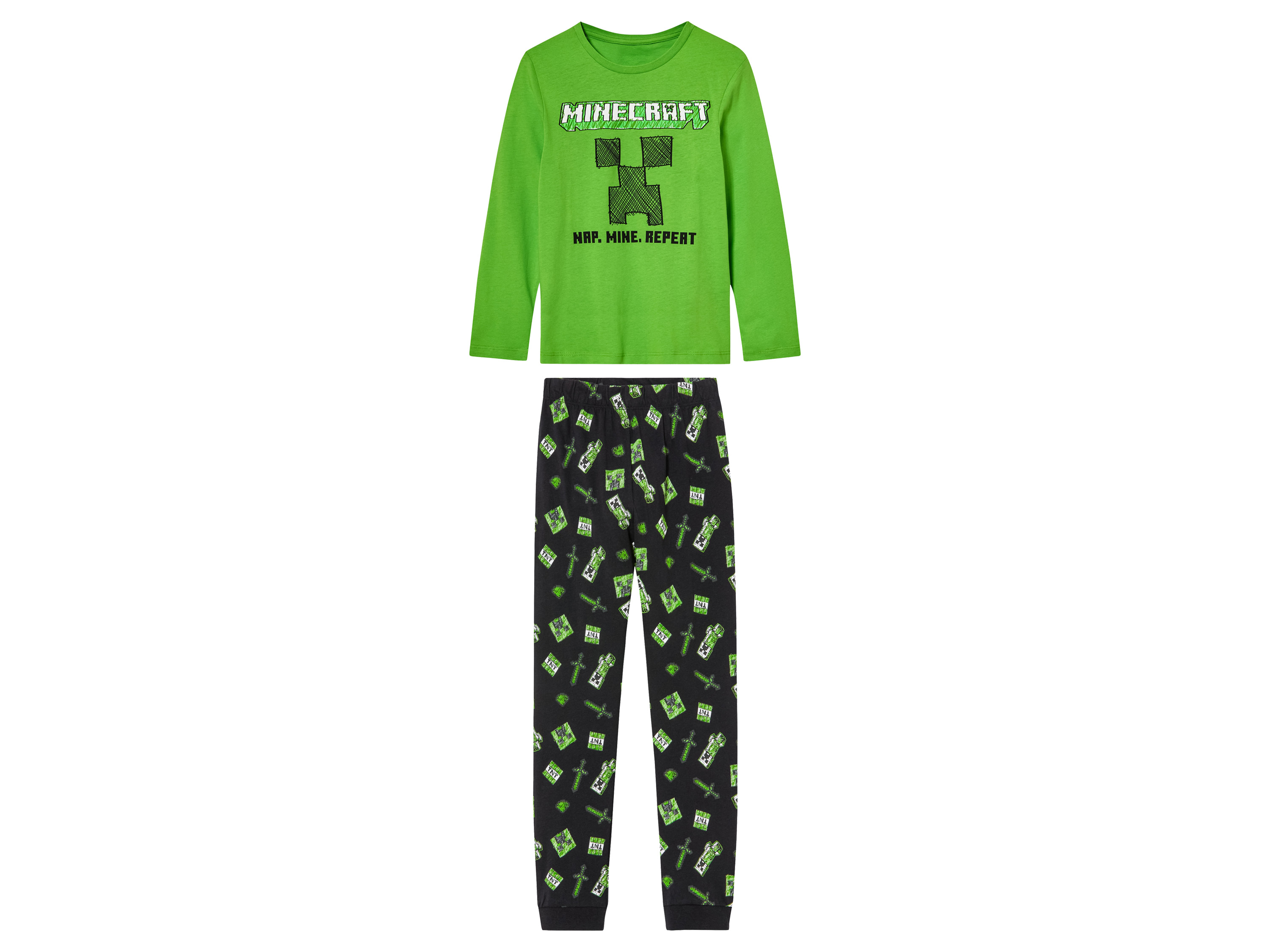 Minecraft Kinder pyjama (Zwart, 134-140)