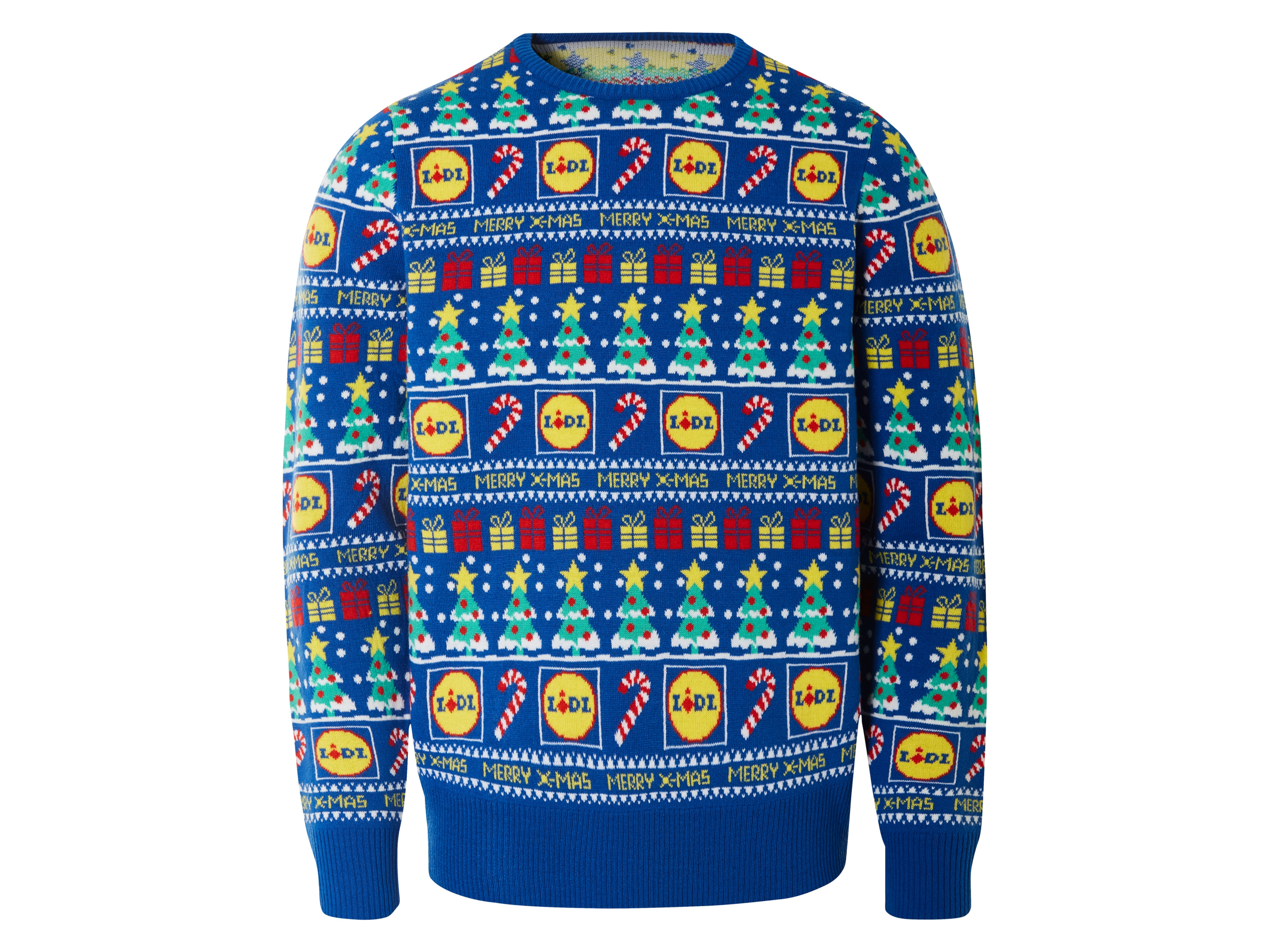 LIVERGY Heren kersttrui (M (48/50), Blauw)