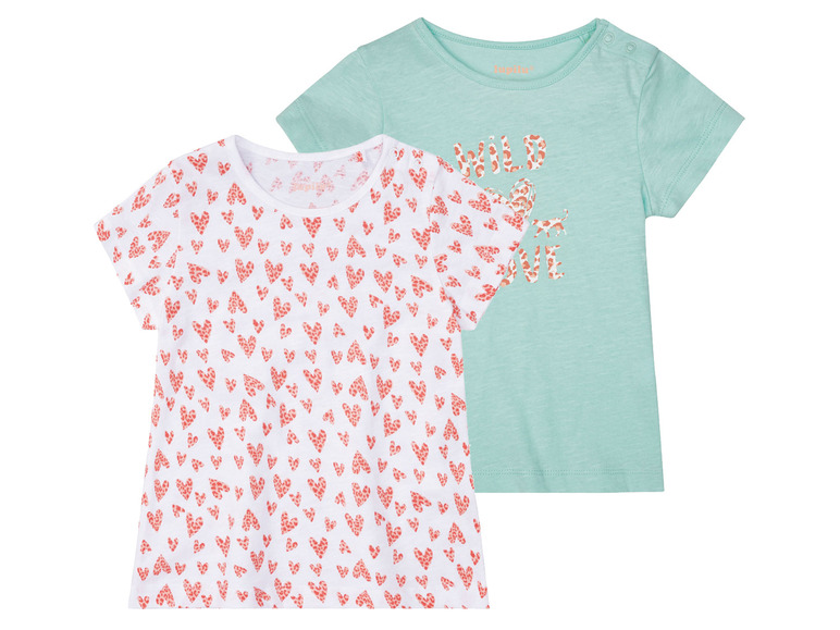 lupilu 2 meisjes T-shirts (98/104, Luipaard/mint)