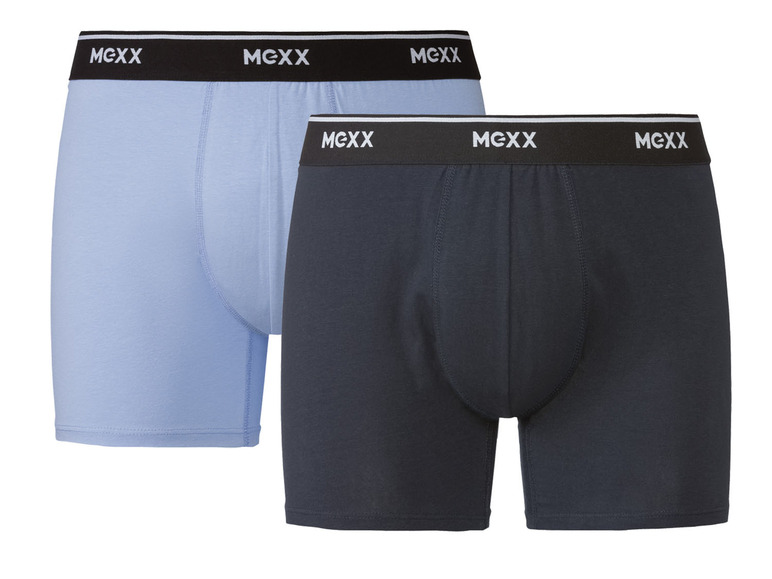 MEXX 2 heren boxers (L, Navy/lichtblauw)