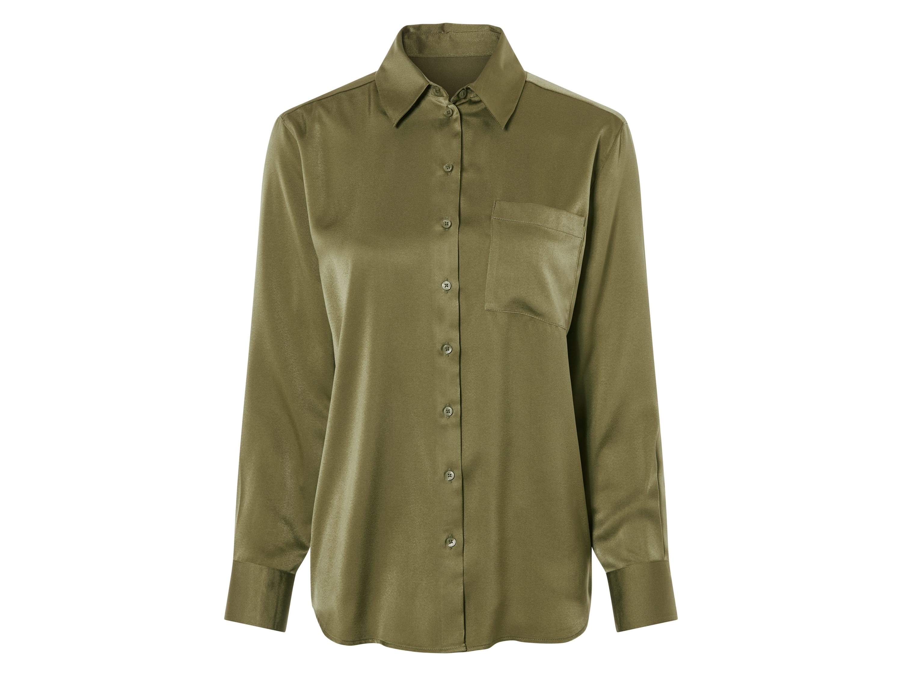 esmara Satijnen dames blouse (36, Groen)