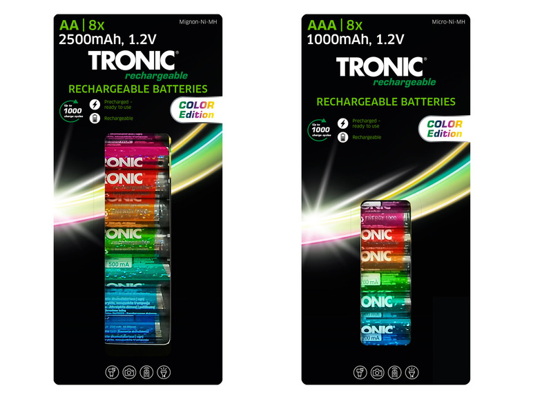 Ga naar volledige schermweergave: TRONIC® Batterijen Ni-MH Ready 2 Use Color 8-delig - afbeelding 1