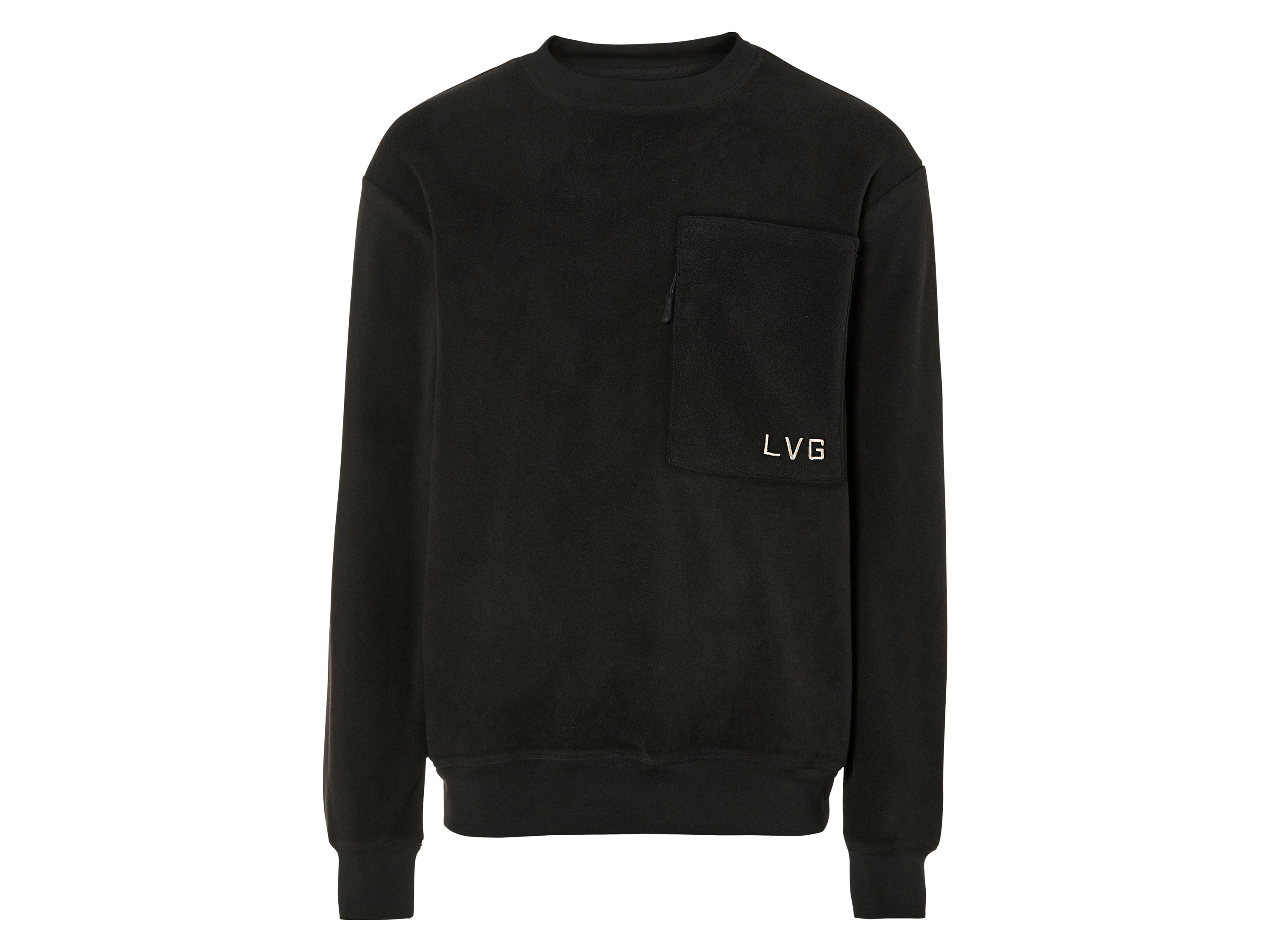 LIVERGY Heren fleece sweater (XL (56/58), Zwart)