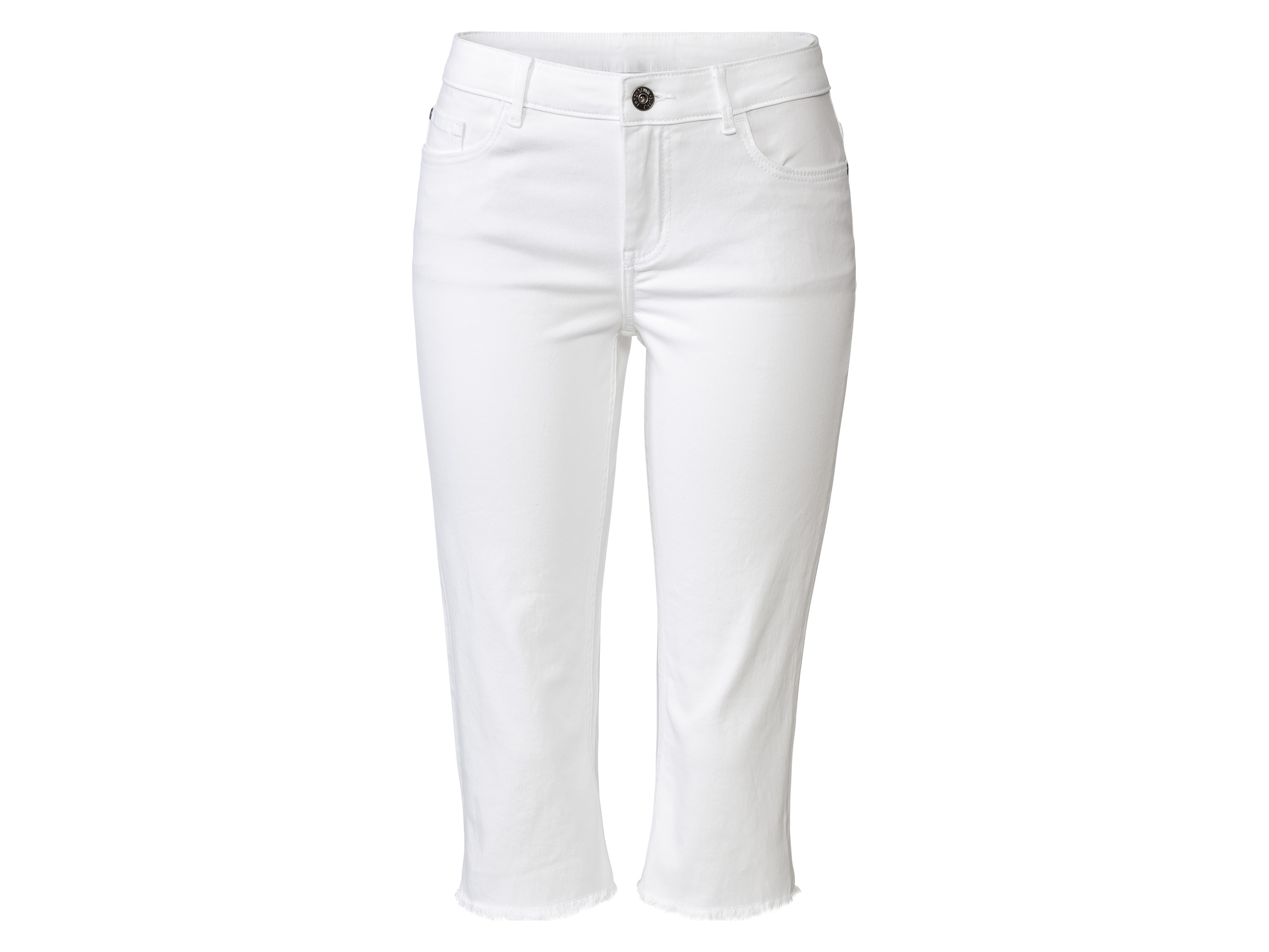 esmara Dames jeans capri (42, Wit)