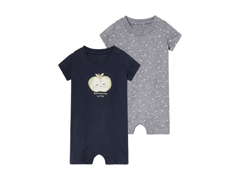 lupilu Baby jongens pyjama kort (74/80, Grijs/donkerblauw)