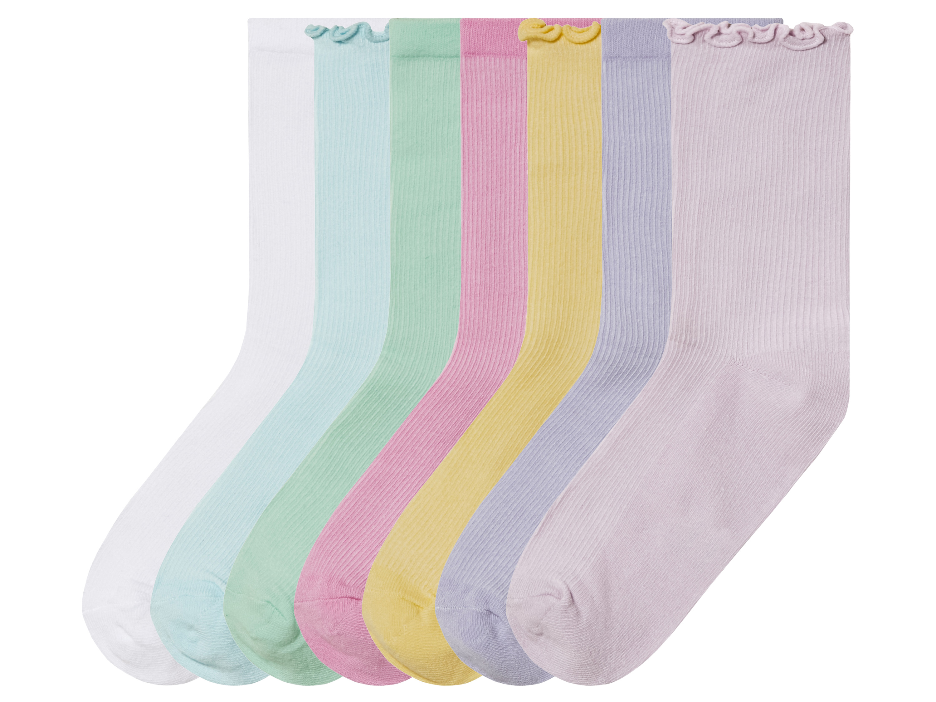 pepperts! Kinder sokken 7 stuks (31-34, geel/roze/blauw)