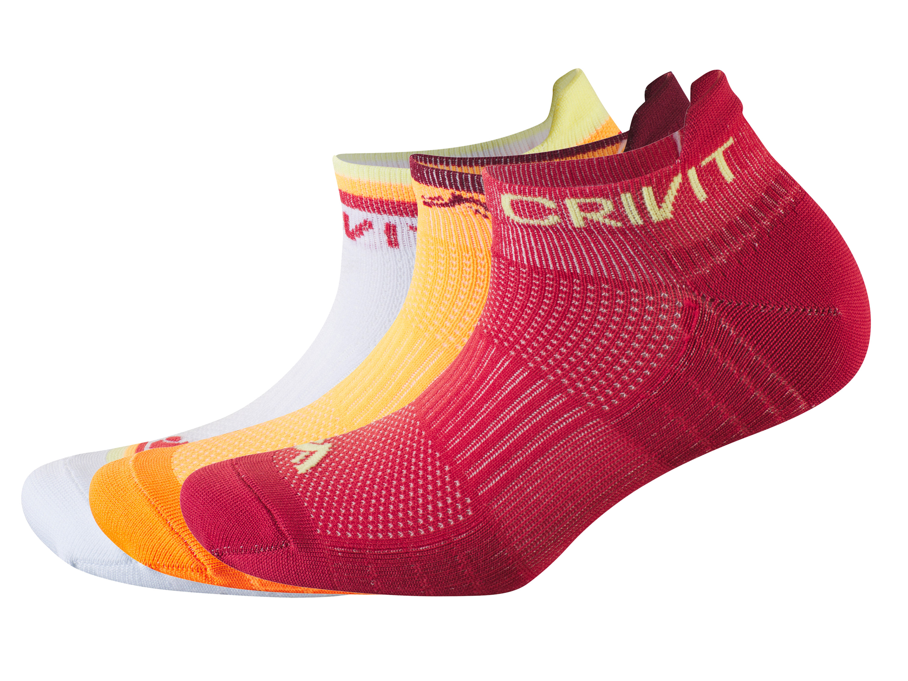 CRIVIT 5 paar dames sport-sneakersokken (41/42, Wit/oranje/roze)